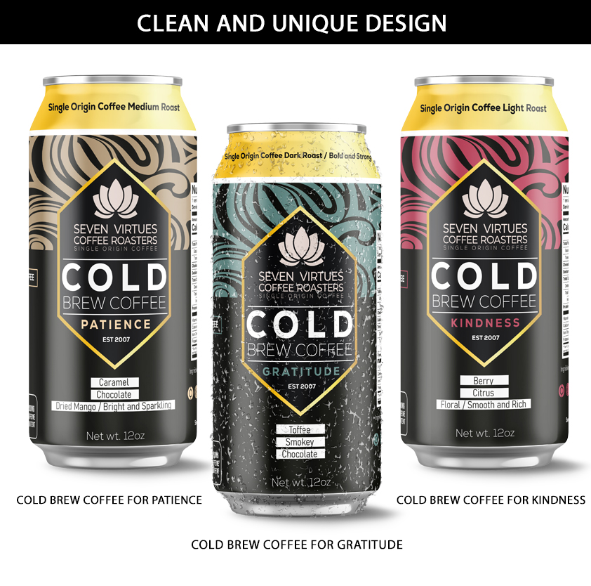 Packaging Design by WafDesigner for Seven Virtues Coffee Roasters | Design #34070025