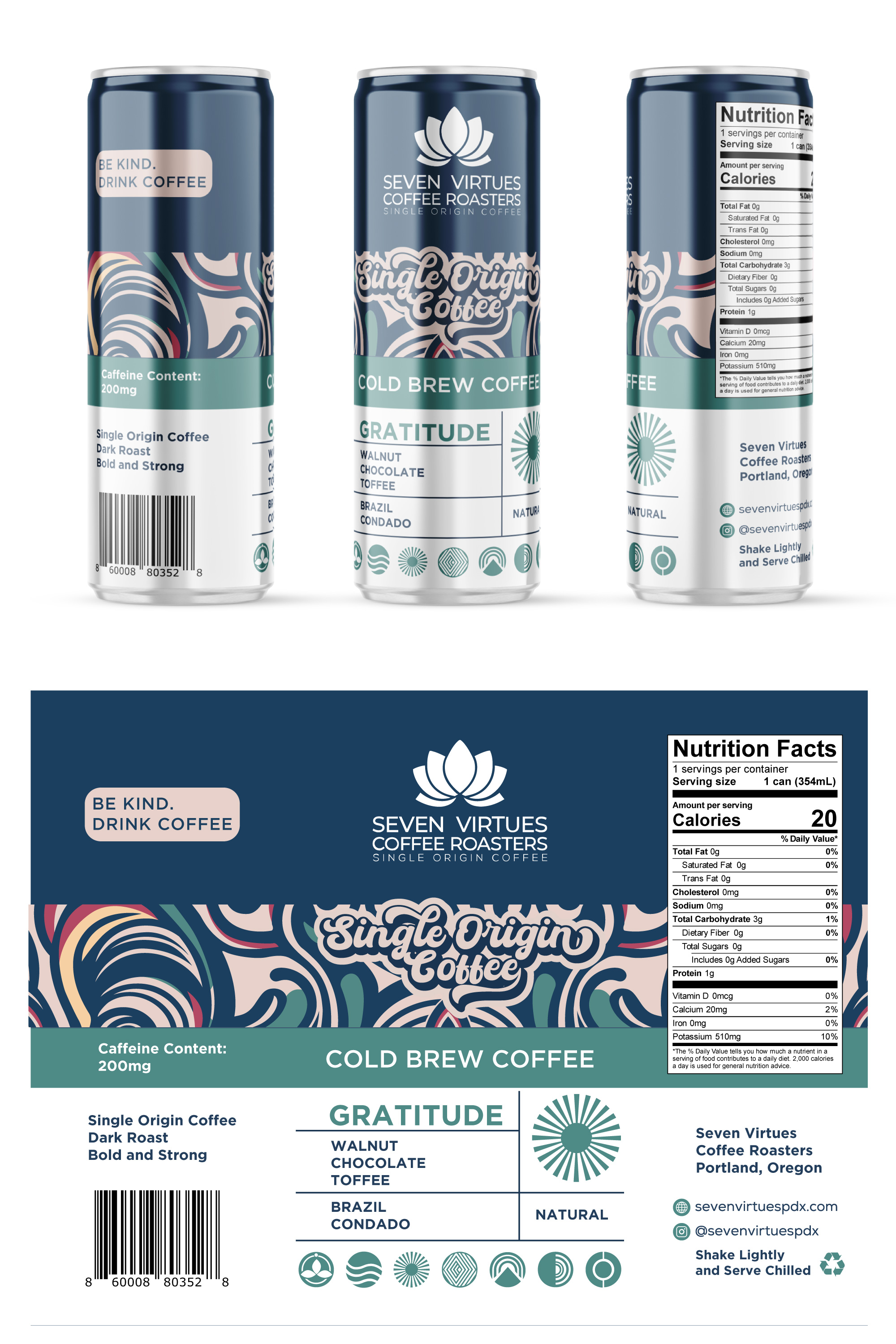 Packaging Design by Sergio Coelho for Seven Virtues Coffee Roasters | Design #34045910