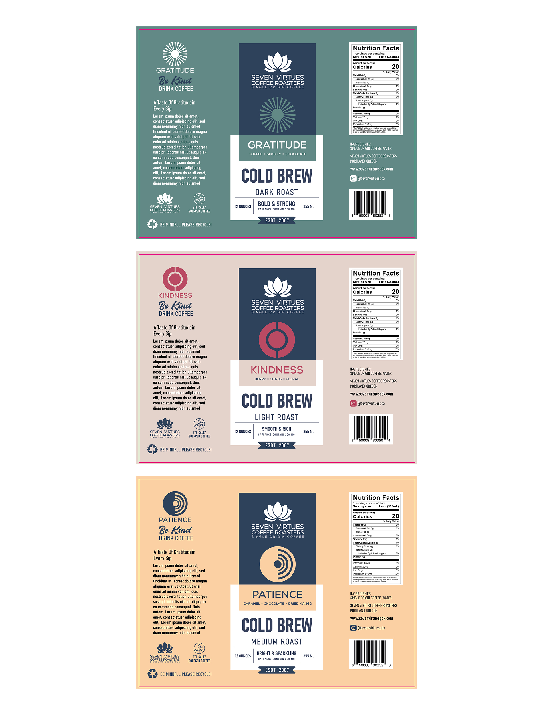 Packaging Design by mscreations.lk for Seven Virtues Coffee Roasters | Design #34055122