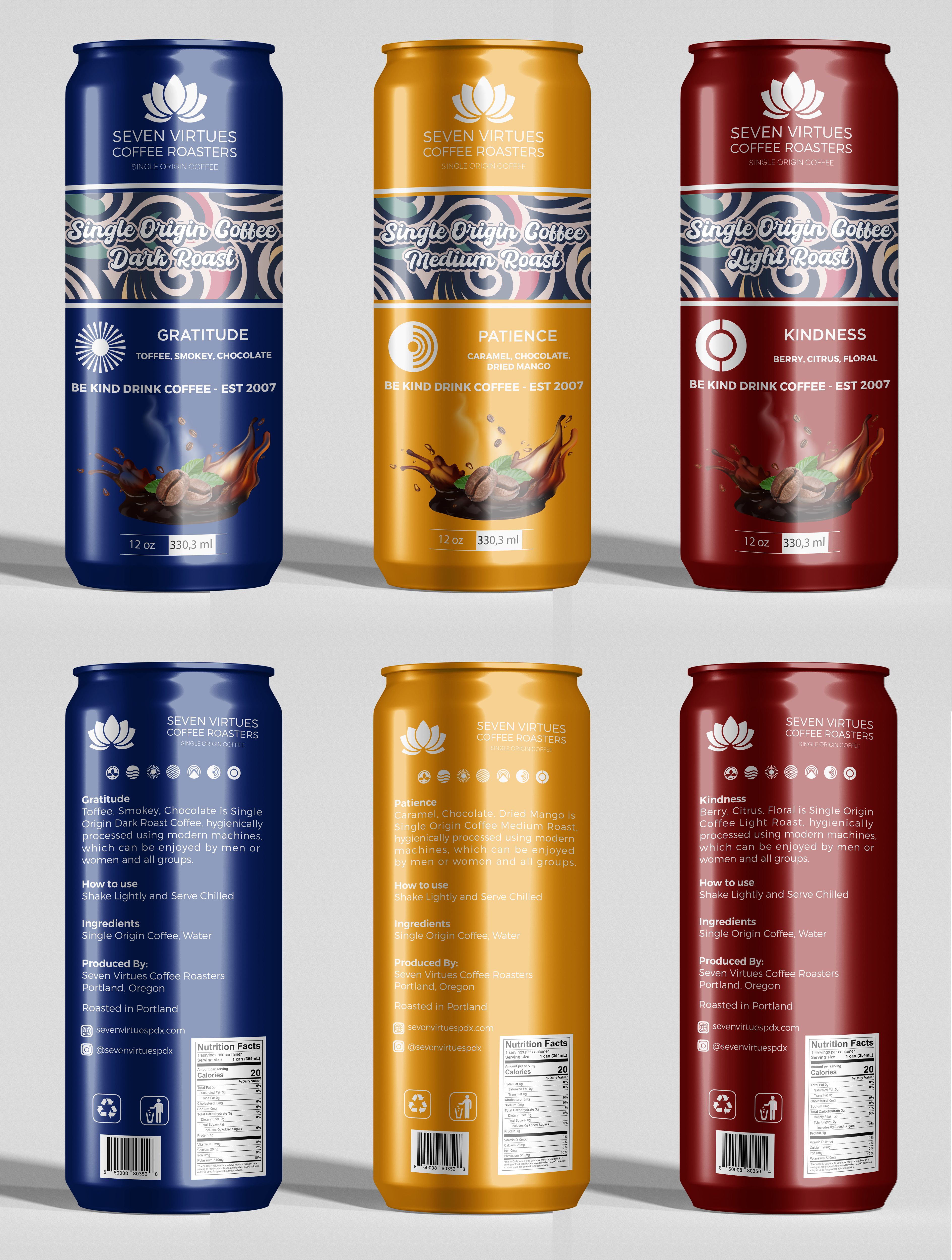 Packaging Design by tamtama for Seven Virtues Coffee Roasters | Design #34058853