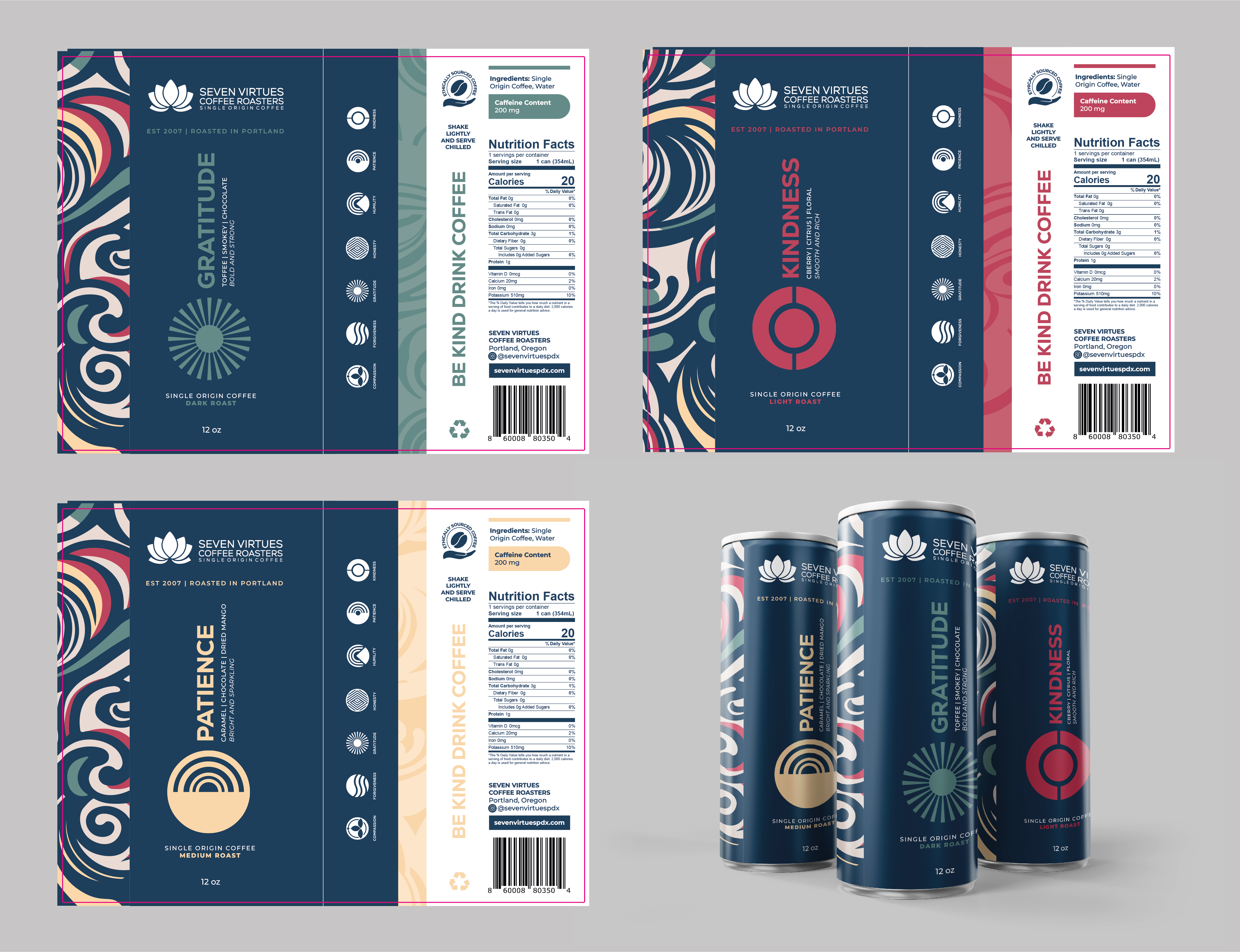 Packaging Design by Limonero DG for Seven Virtues Coffee Roasters | Design #34039226