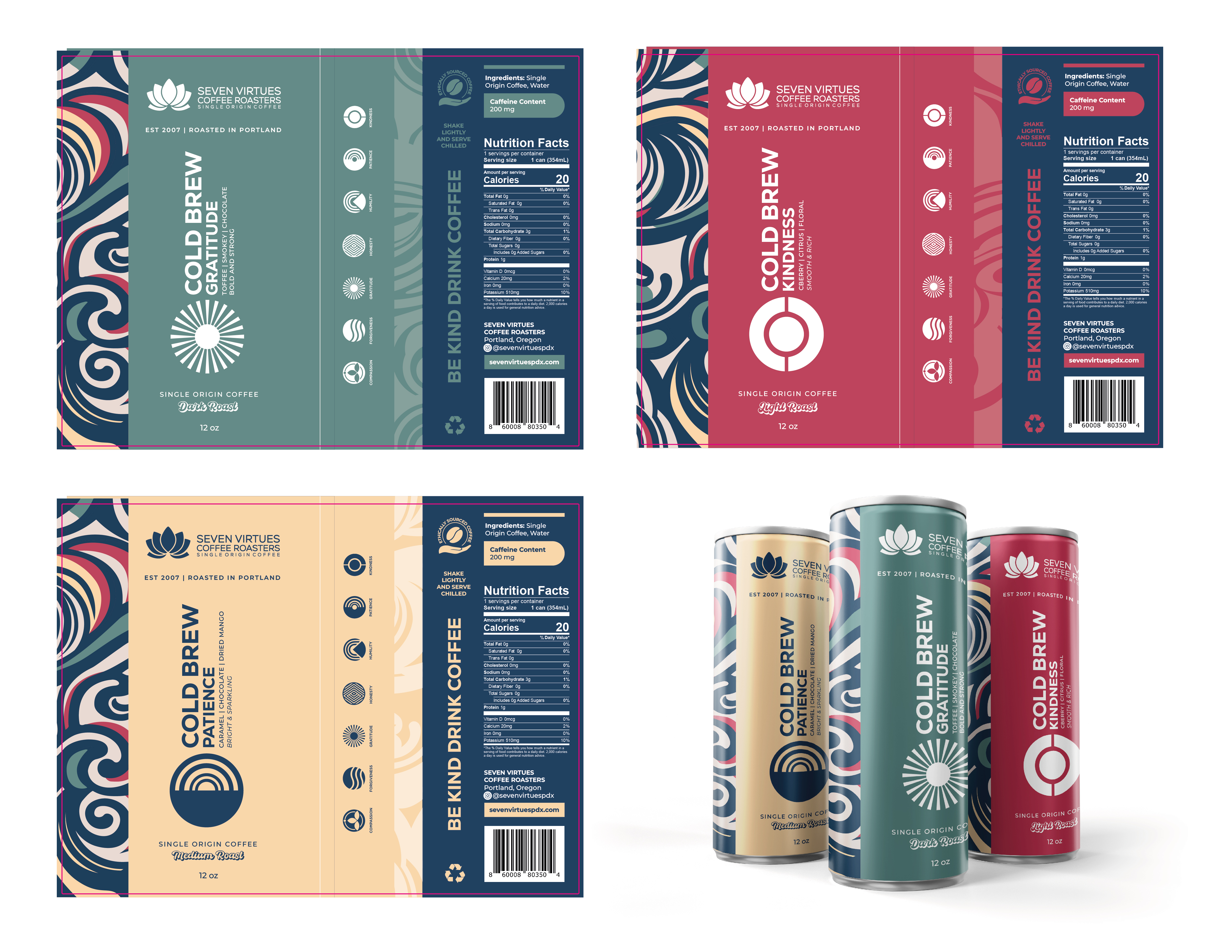 Packaging Design by Limonero DG for Seven Virtues Coffee Roasters | Design #34039254