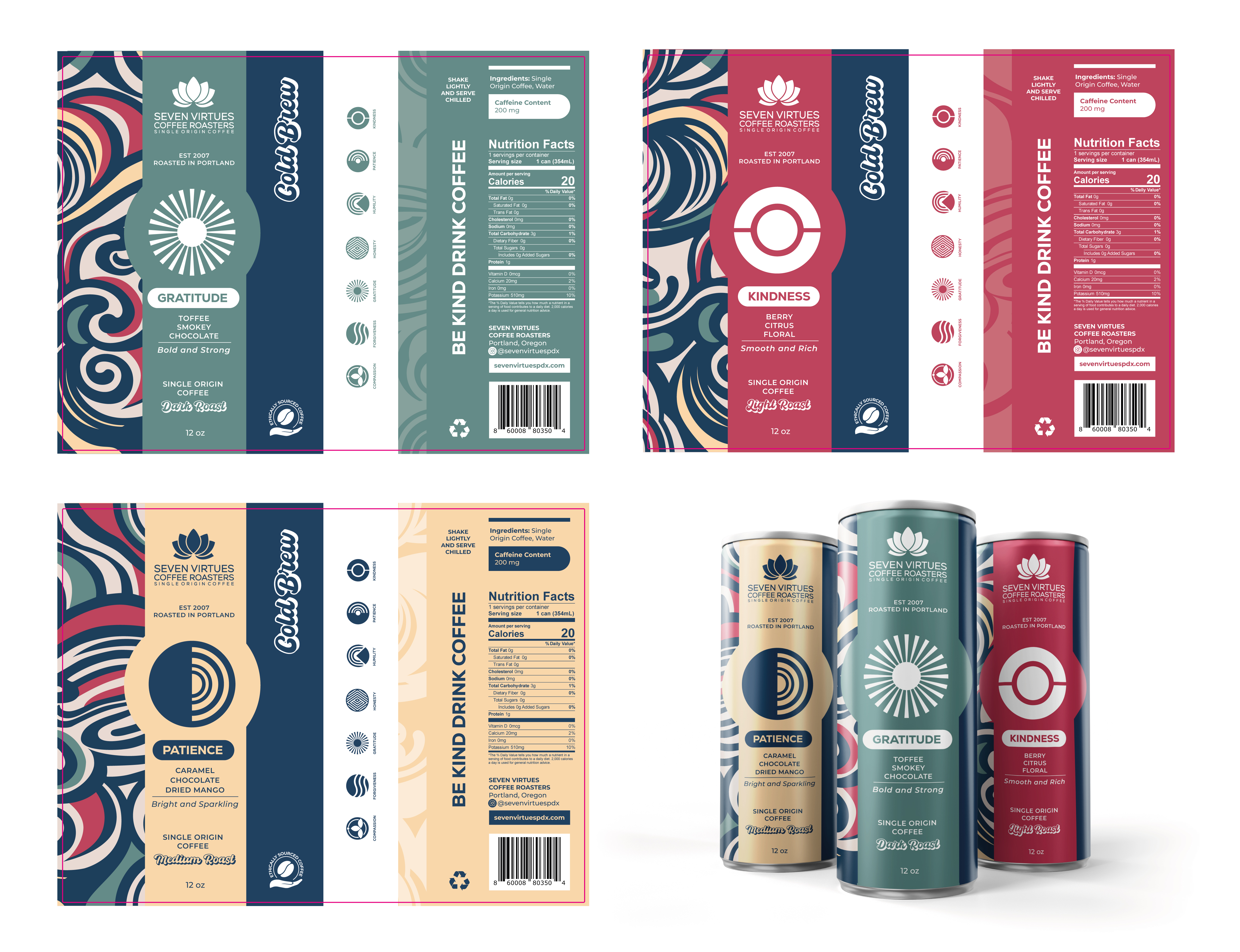 Packaging Design by Limonero DG for Seven Virtues Coffee Roasters | Design #34060348