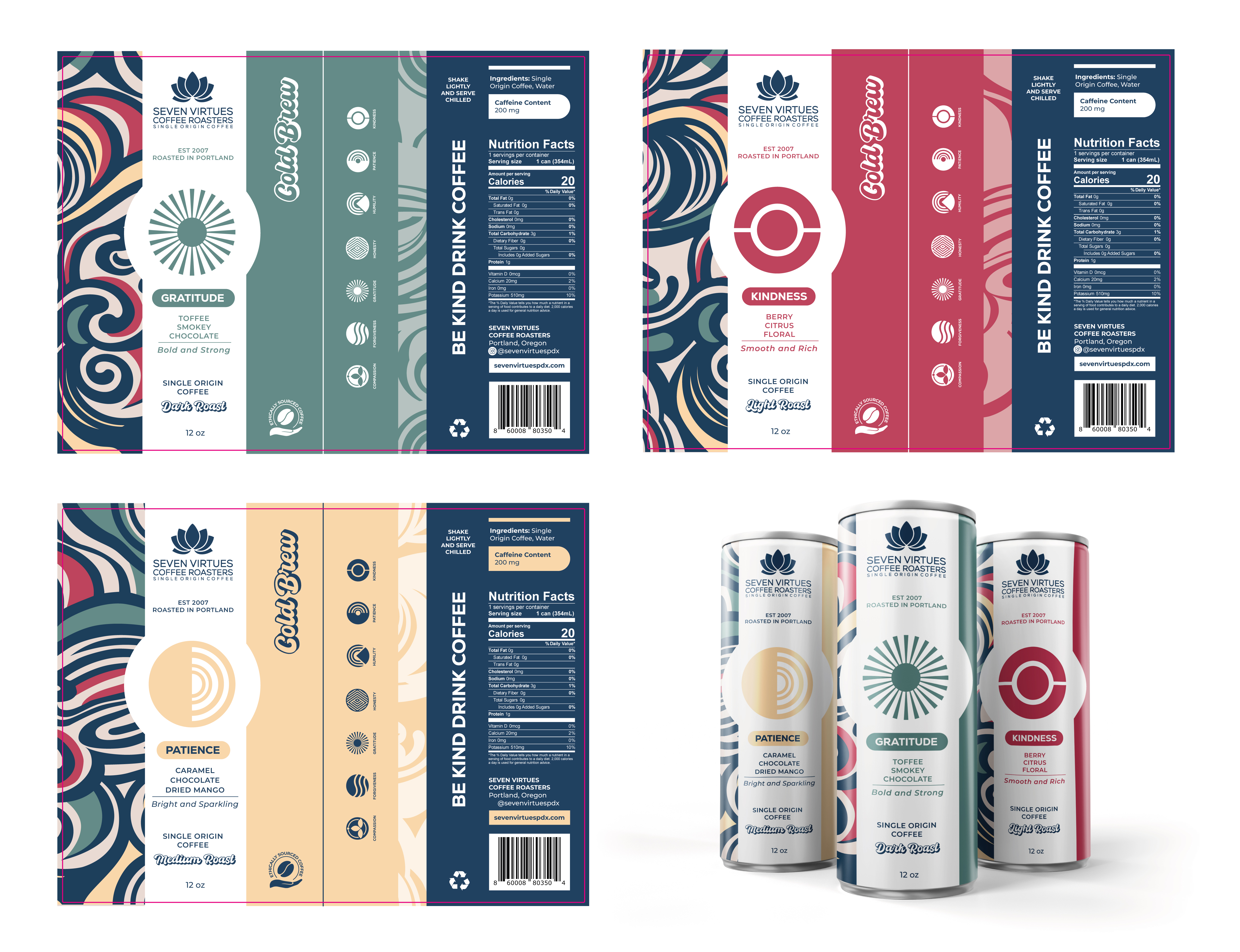 Packaging Design by Limonero DG for Seven Virtues Coffee Roasters | Design #34060363