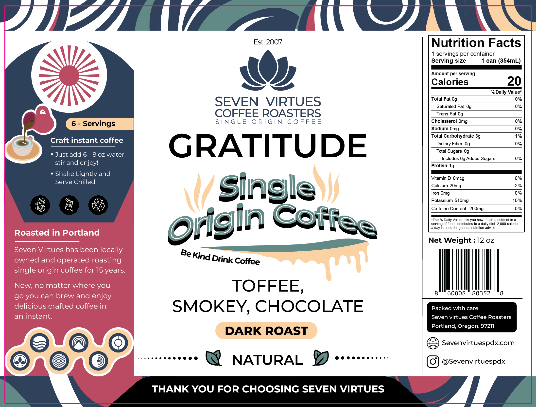 Packaging Design by Hakkinan for Seven Virtues Coffee Roasters | Design #34049974