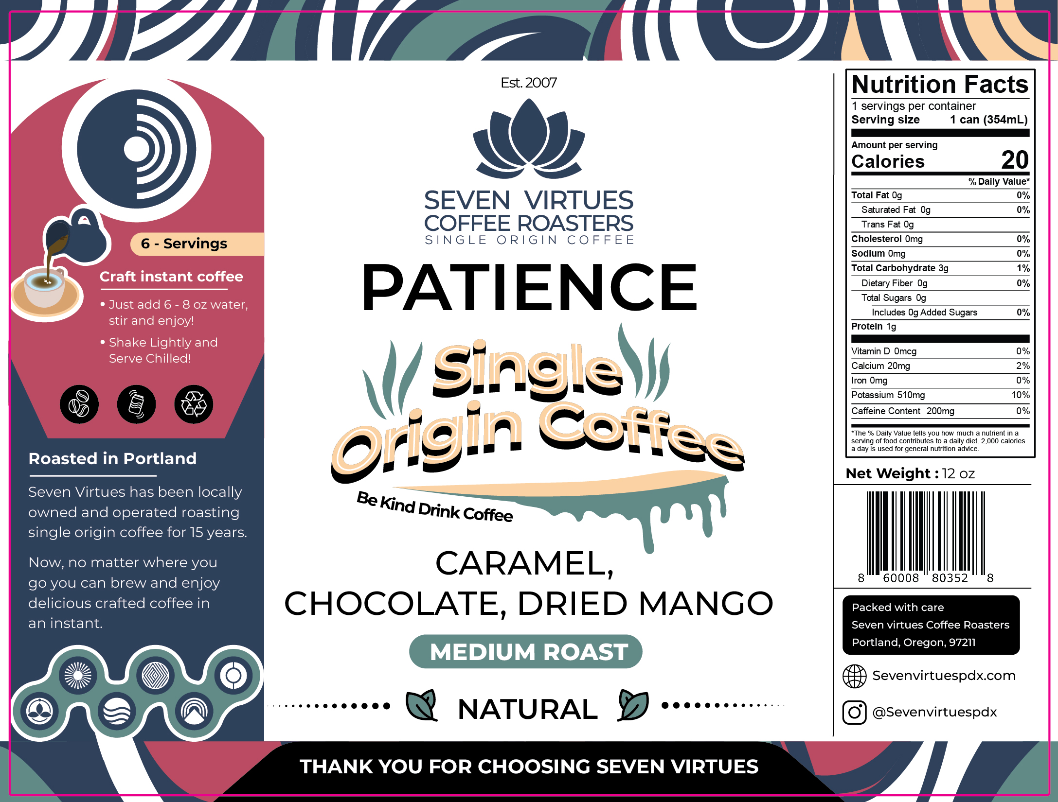 Packaging Design by Hakkinan for Seven Virtues Coffee Roasters | Design #34050011