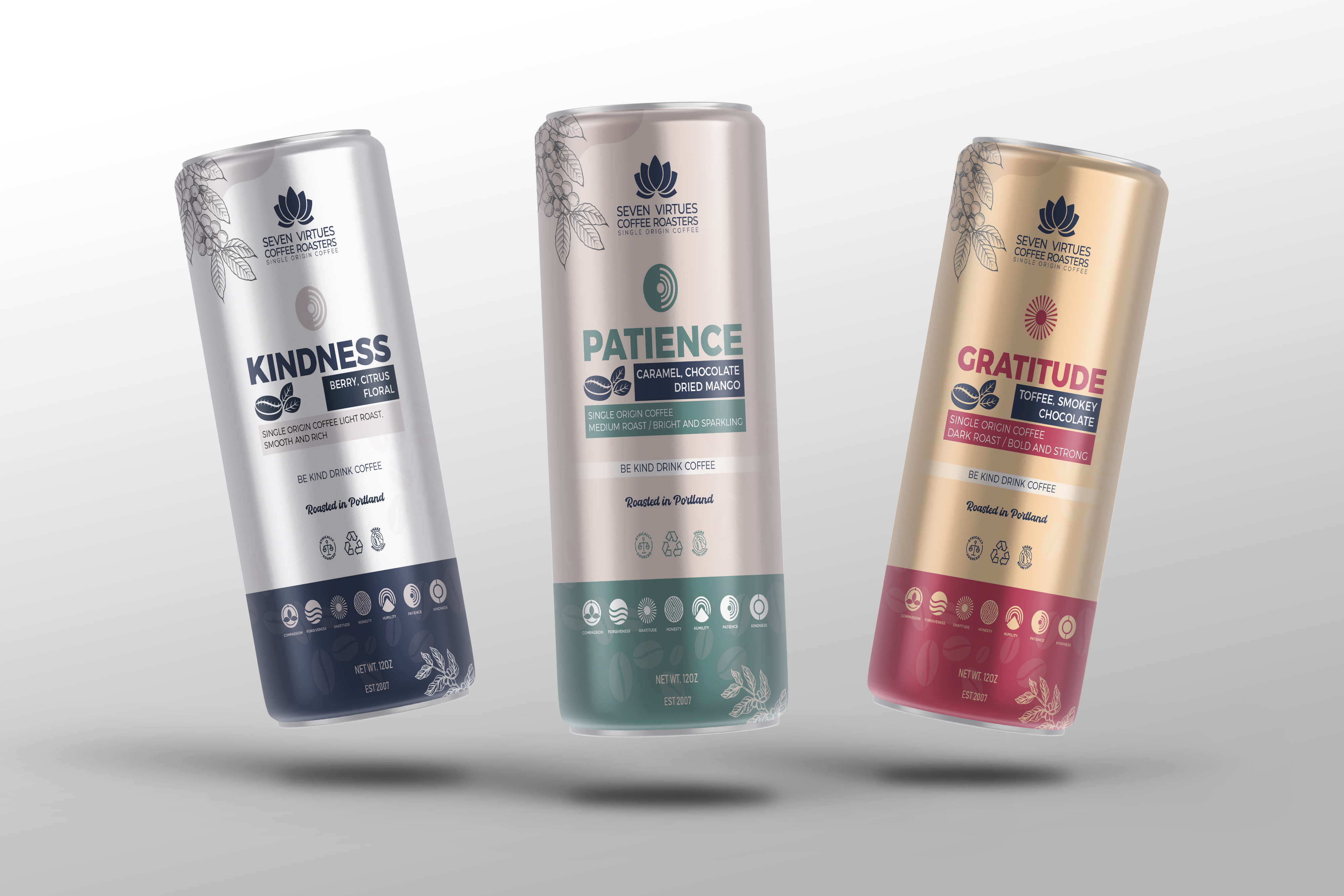 Packaging Design by designgreen for Seven Virtues Coffee Roasters | Design #34084475