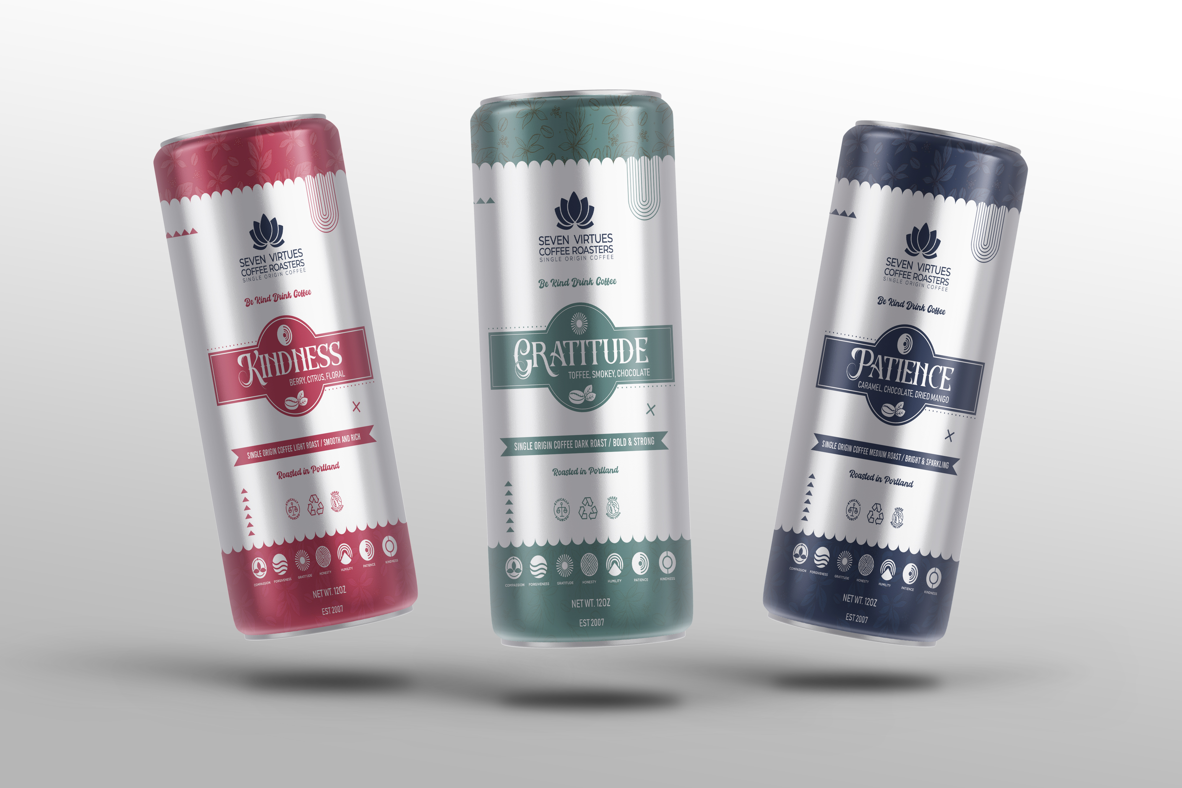 Packaging Design by designgreen for Seven Virtues Coffee Roasters | Design #34084477