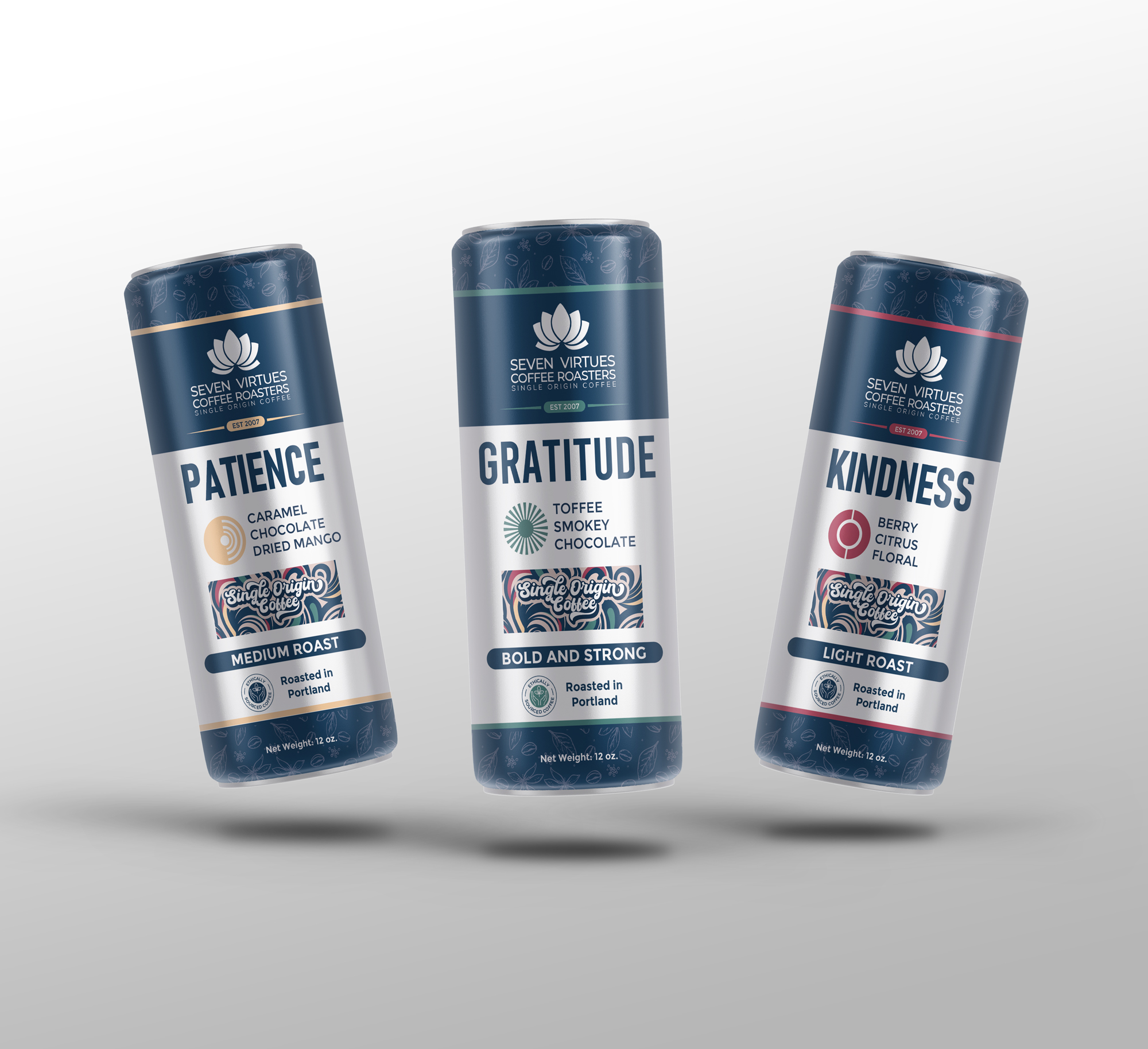 Packaging Design by designgreen for Seven Virtues Coffee Roasters | Design #34084479