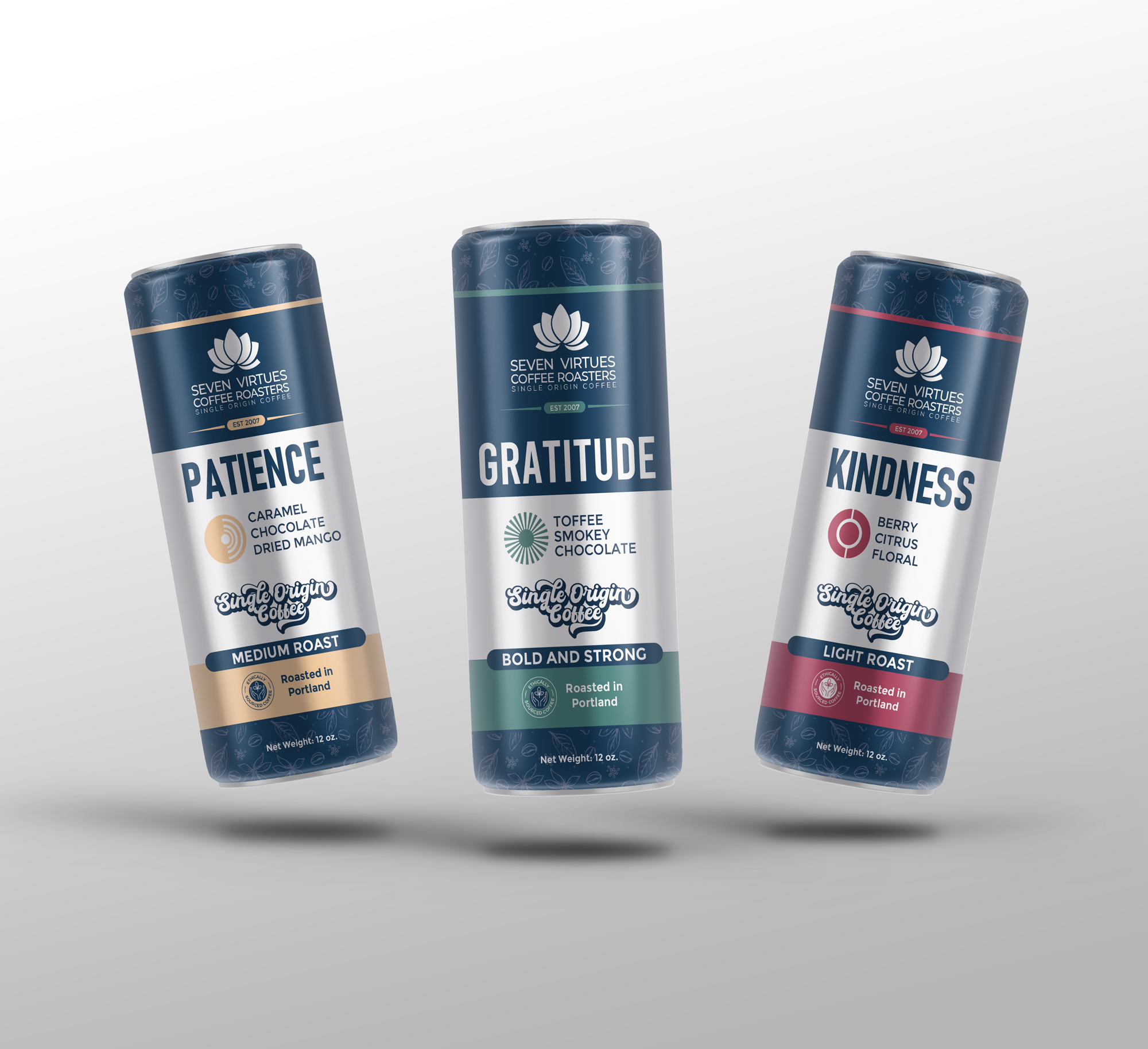 Packaging Design by designgreen for Seven Virtues Coffee Roasters | Design #34084481