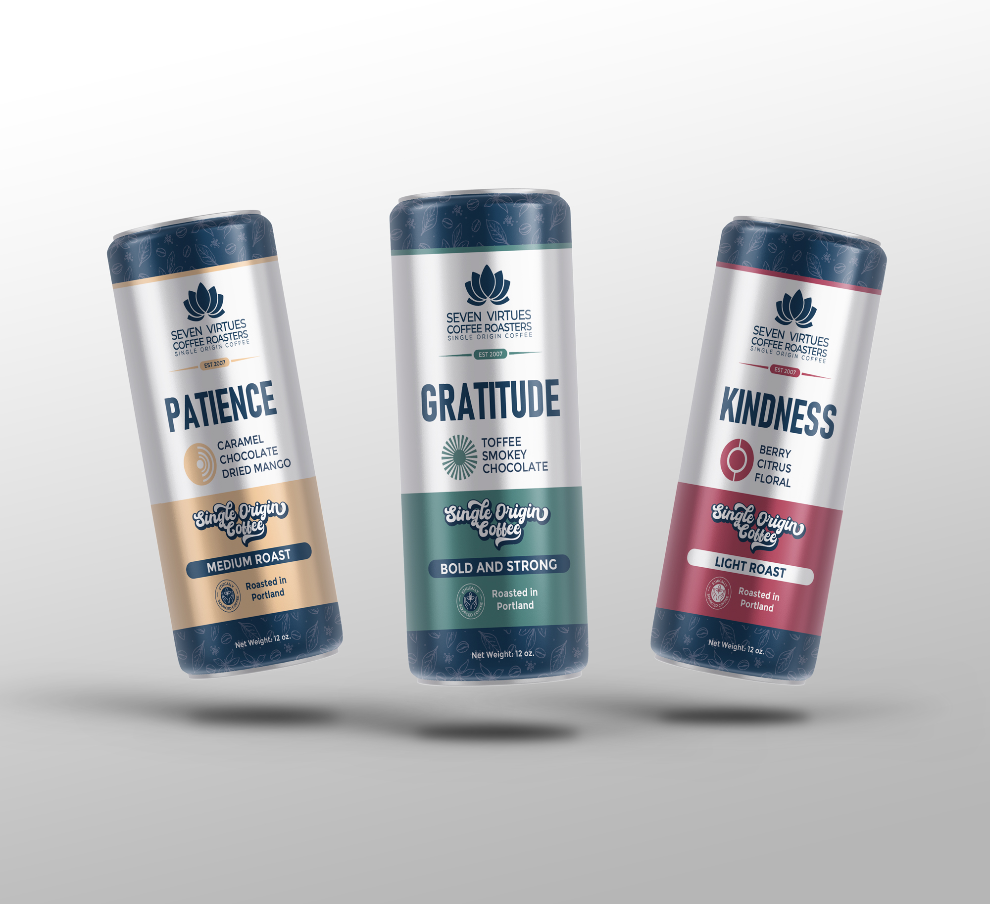 Packaging Design by designgreen for Seven Virtues Coffee Roasters | Design #34084493