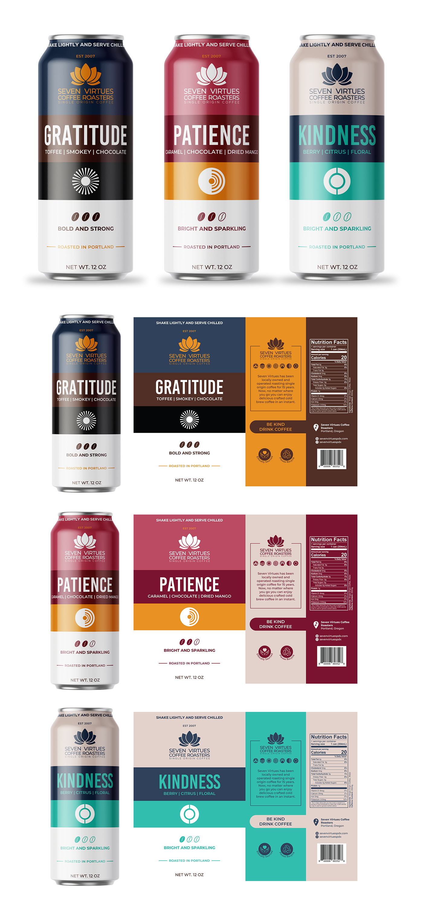 Packaging Design by aliimran for Seven Virtues Coffee Roasters | Design #34030898