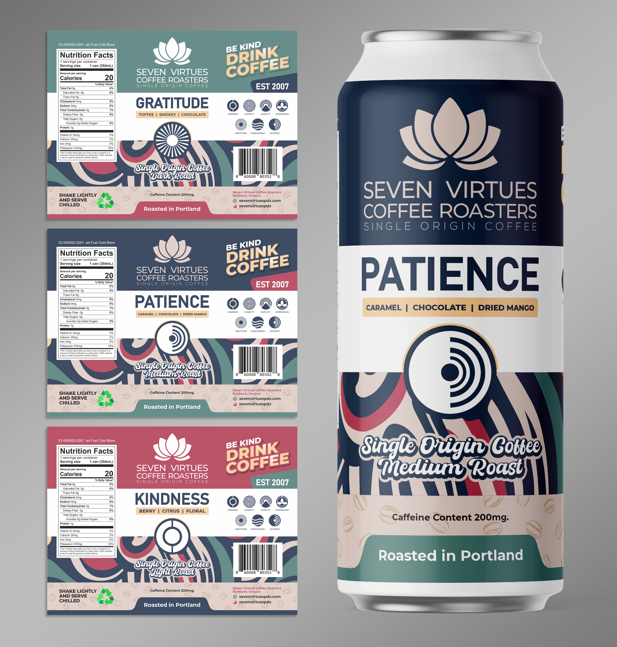 Packaging Design by Dzhafir for Seven Virtues Coffee Roasters | Design #34029204