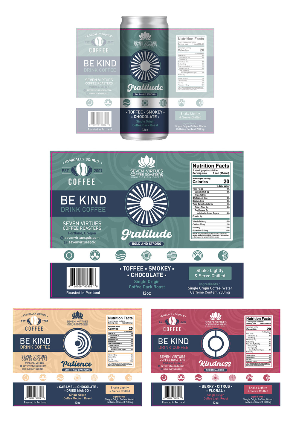 Packaging Design by DA. for Seven Virtues Coffee Roasters | Design #34041667