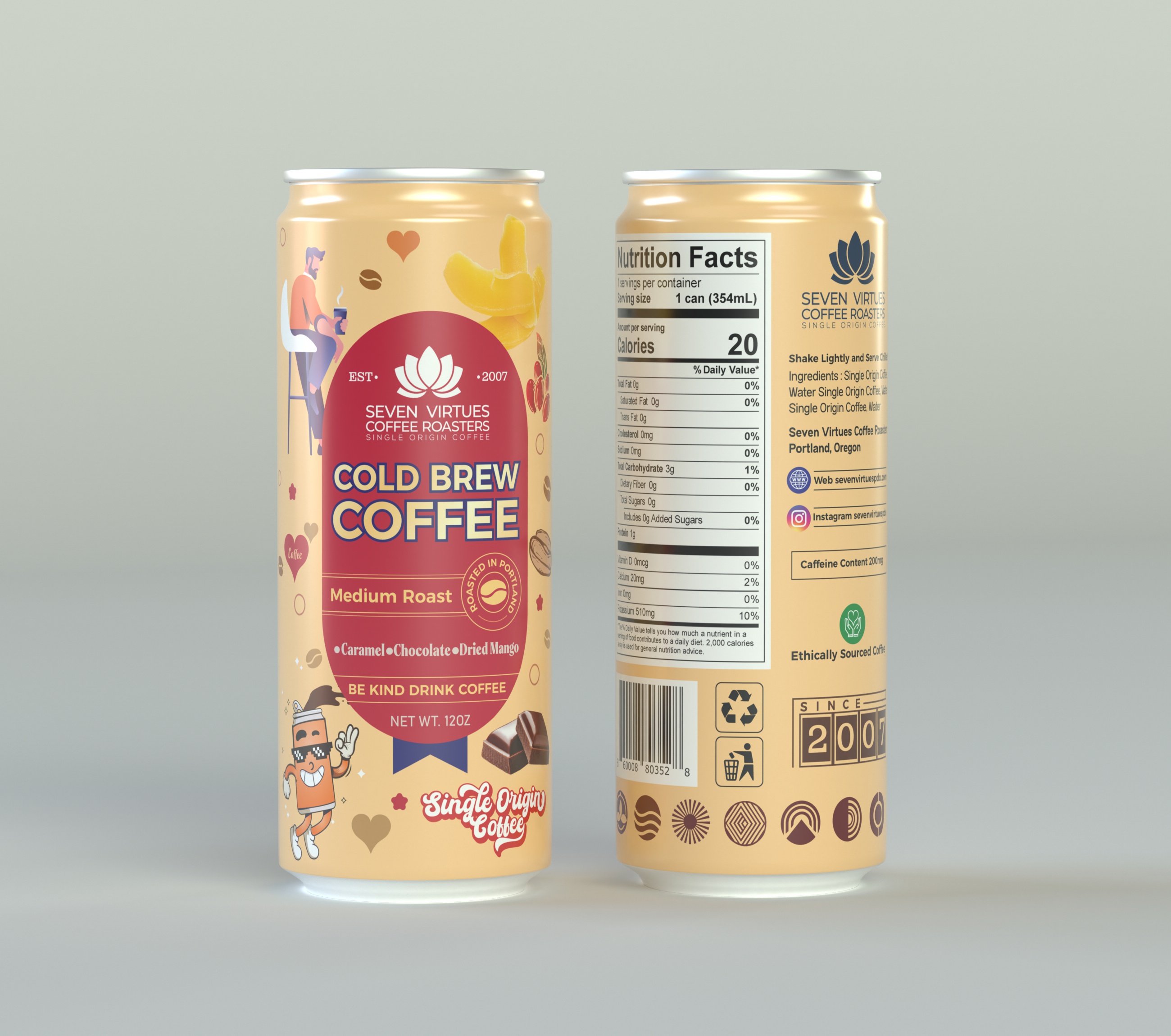 Packaging Design by Dylan H for Seven Virtues Coffee Roasters | Design #34043181