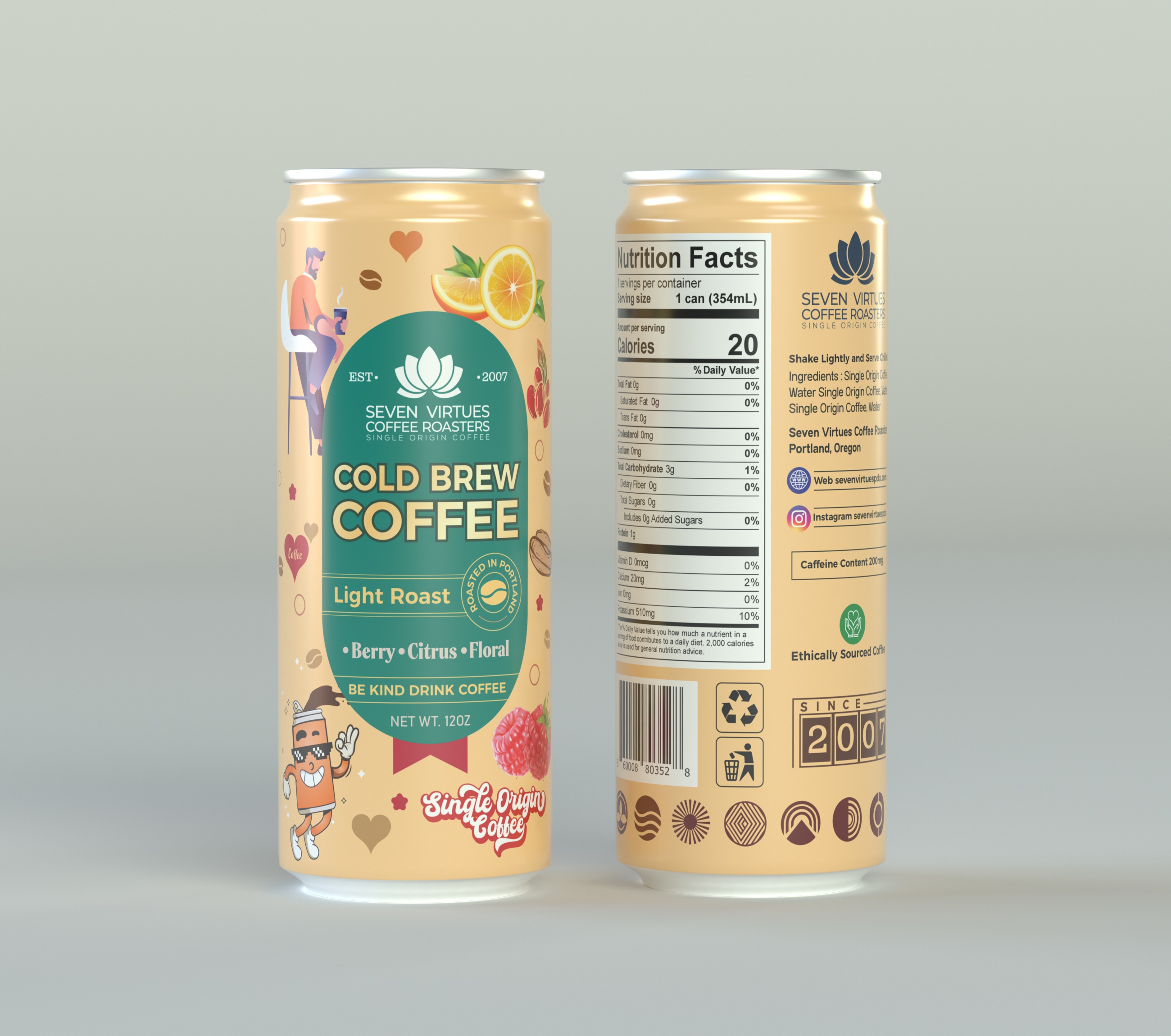 Packaging Design by Dylan H for Seven Virtues Coffee Roasters | Design #34043182