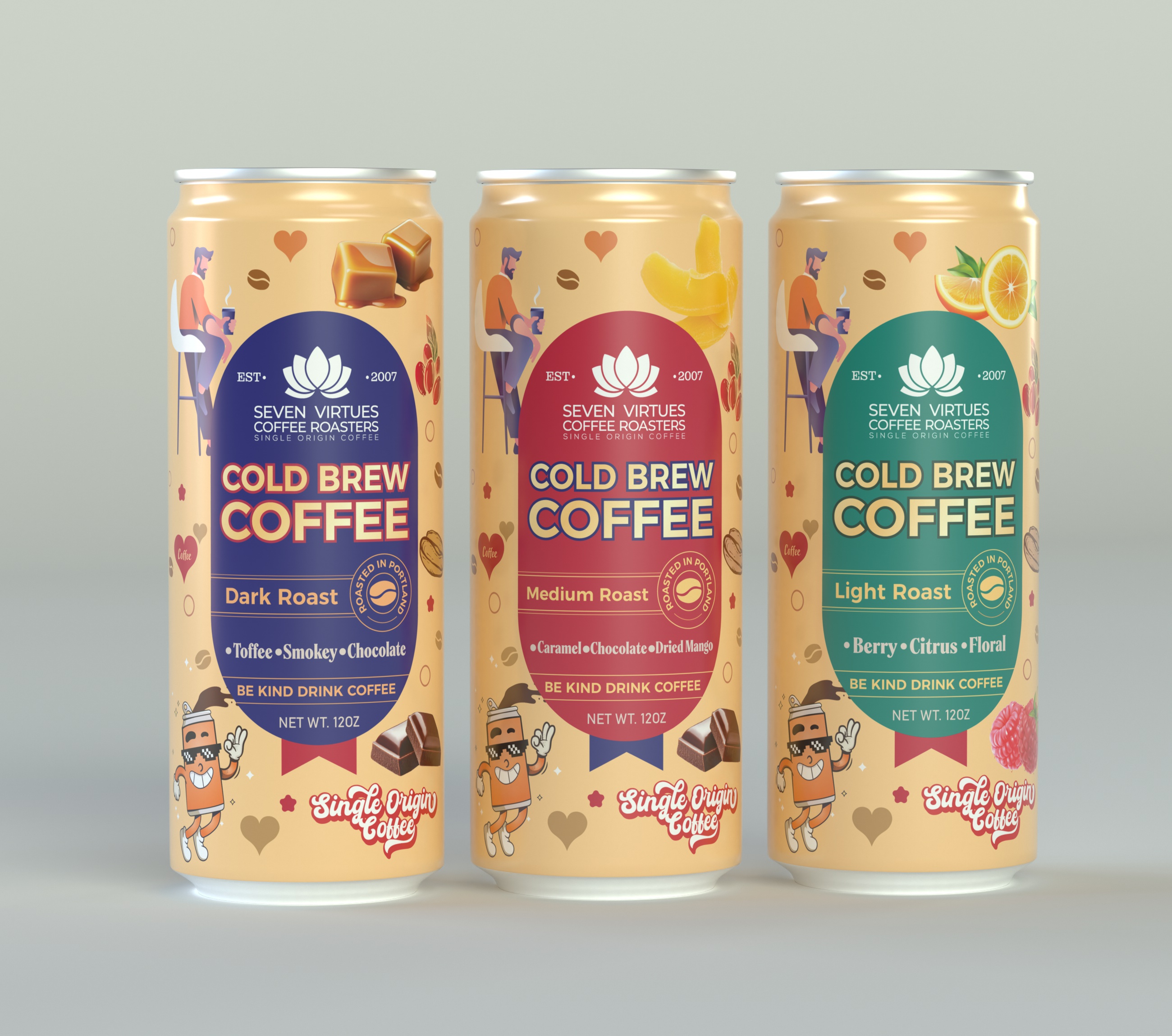 Packaging Design by Dylan H for Seven Virtues Coffee Roasters | Design #34043183