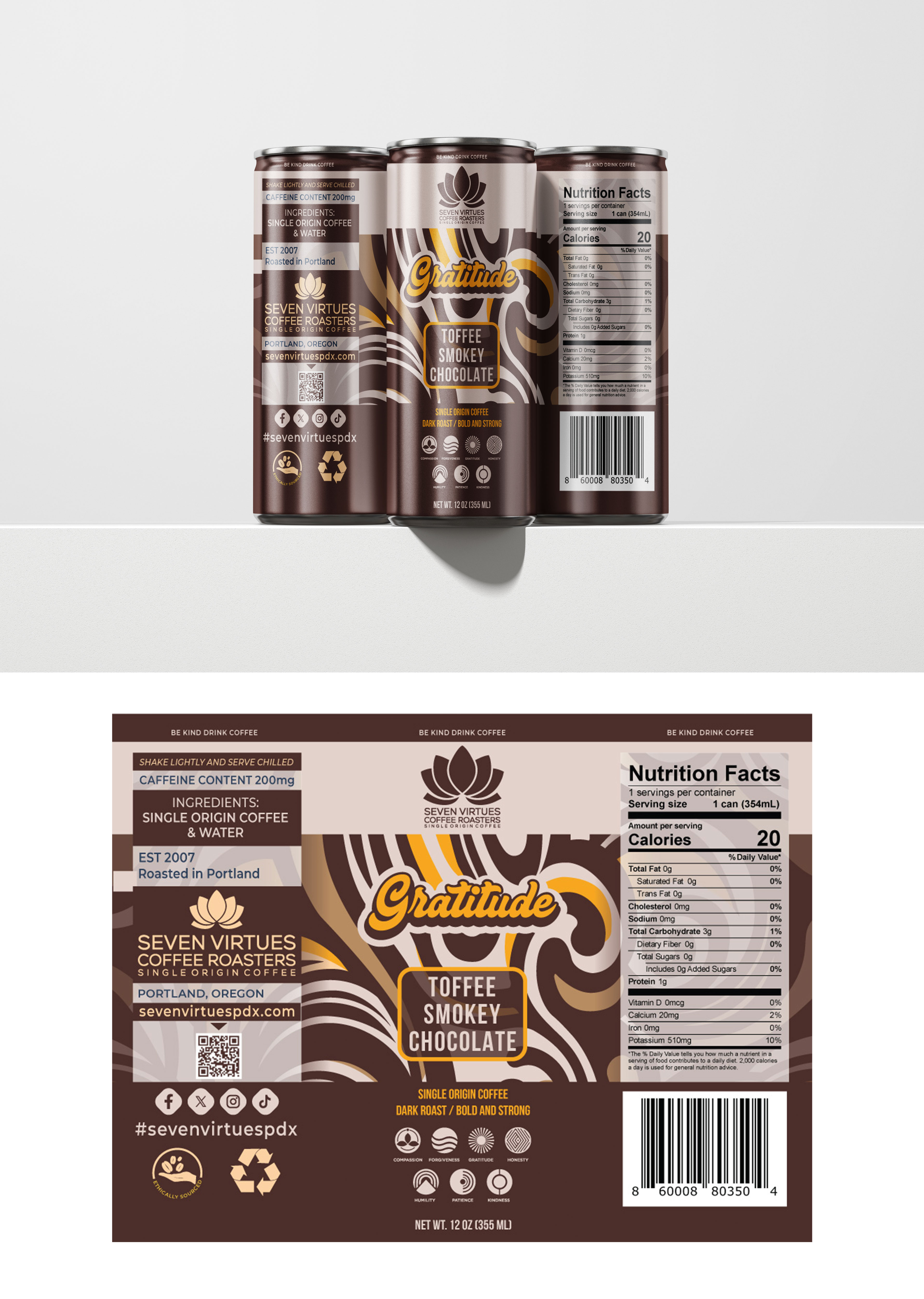 Packaging Design by Ibrahim Akash for Seven Virtues Coffee Roasters | Design #34027732