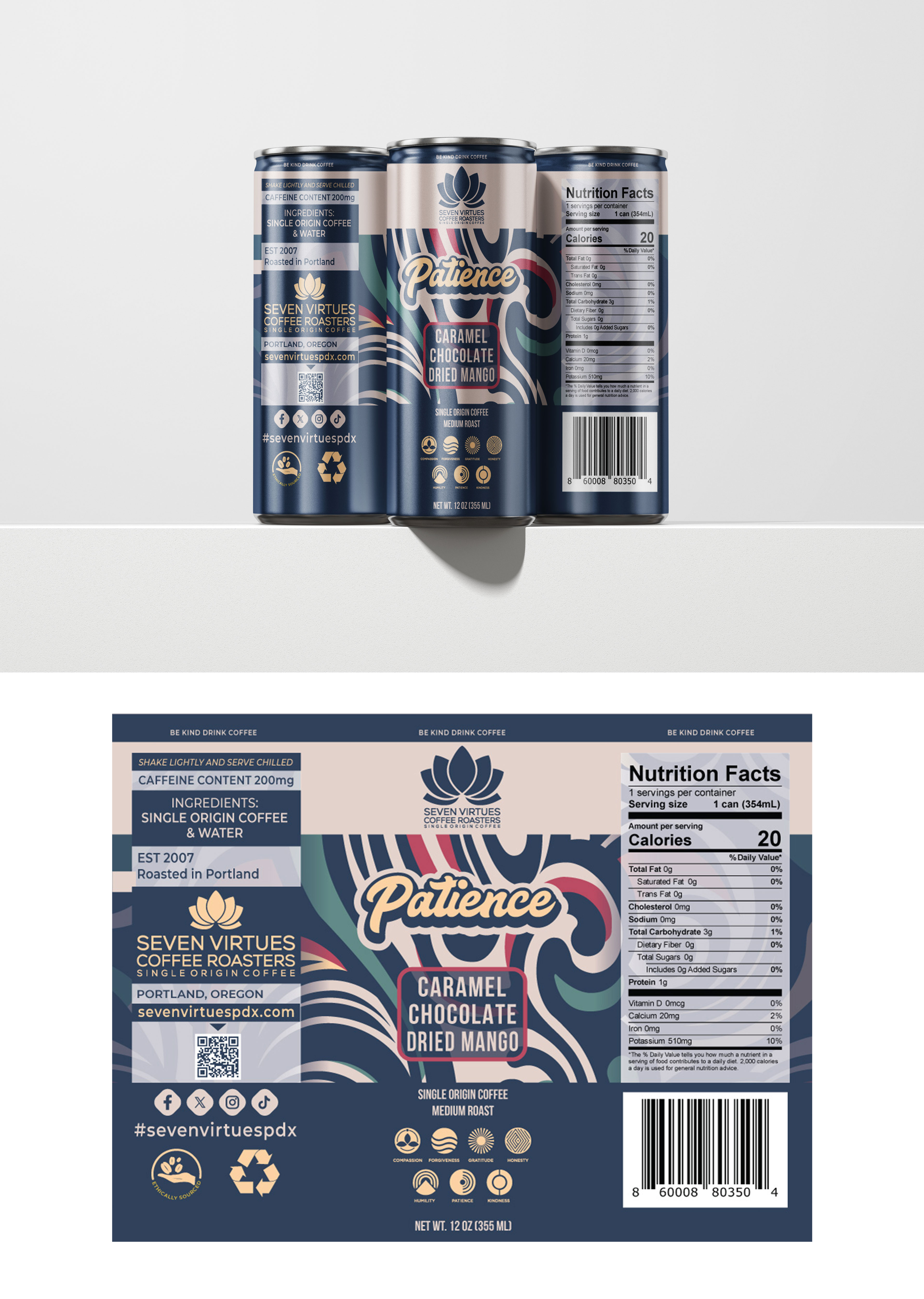 Packaging Design by Ibrahim Akash for Seven Virtues Coffee Roasters | Design #34027733