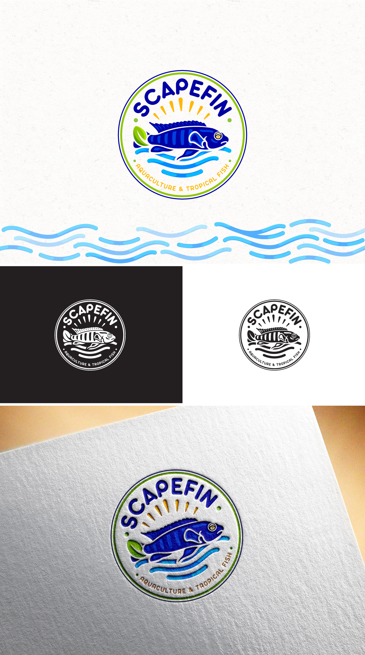 Logo Design by Logo Stock for Scapefin Pty Ltd | Design #34041311