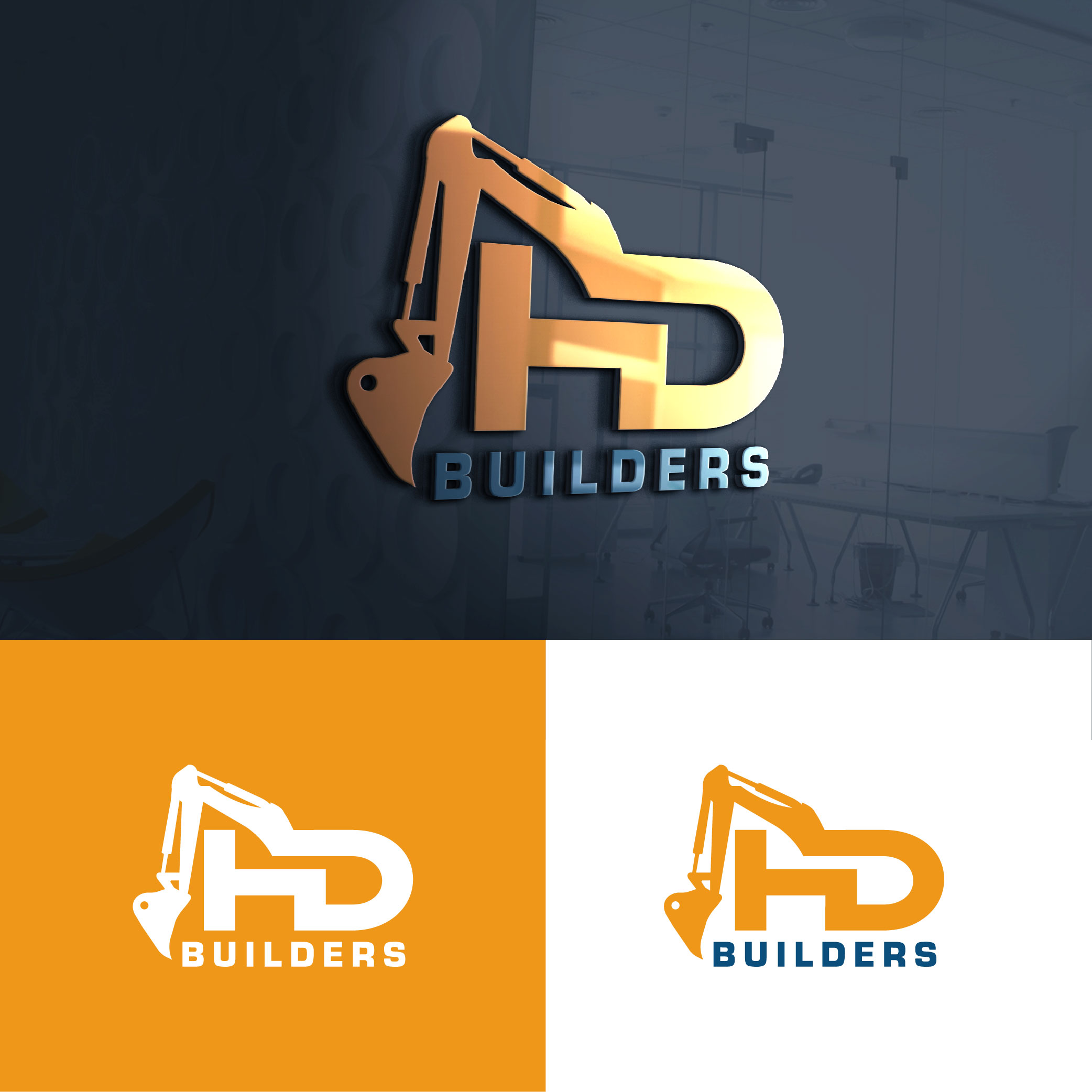 Logo Design by ADBronze for HD construction & excavation  | Design #34038771