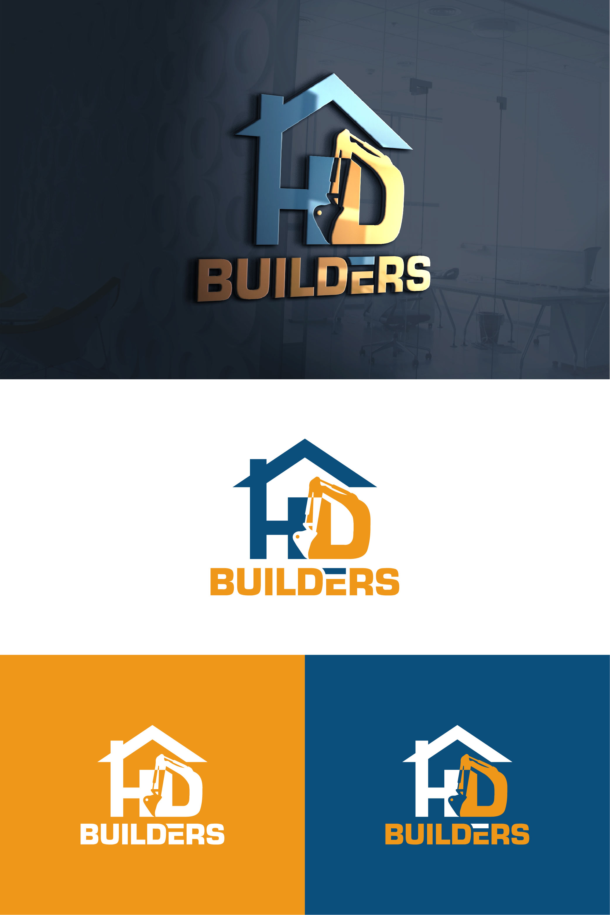 Logo Design by ADBronze for HD construction & excavation  | Design #34038773
