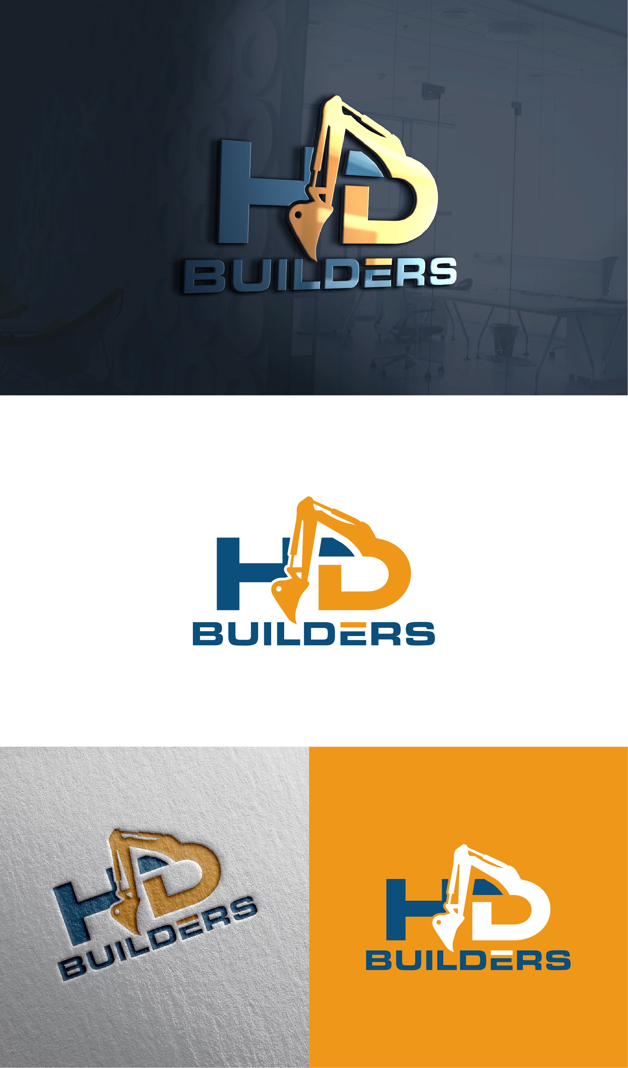 Logo Design by ADBronze for HD construction & excavation  | Design #34038774