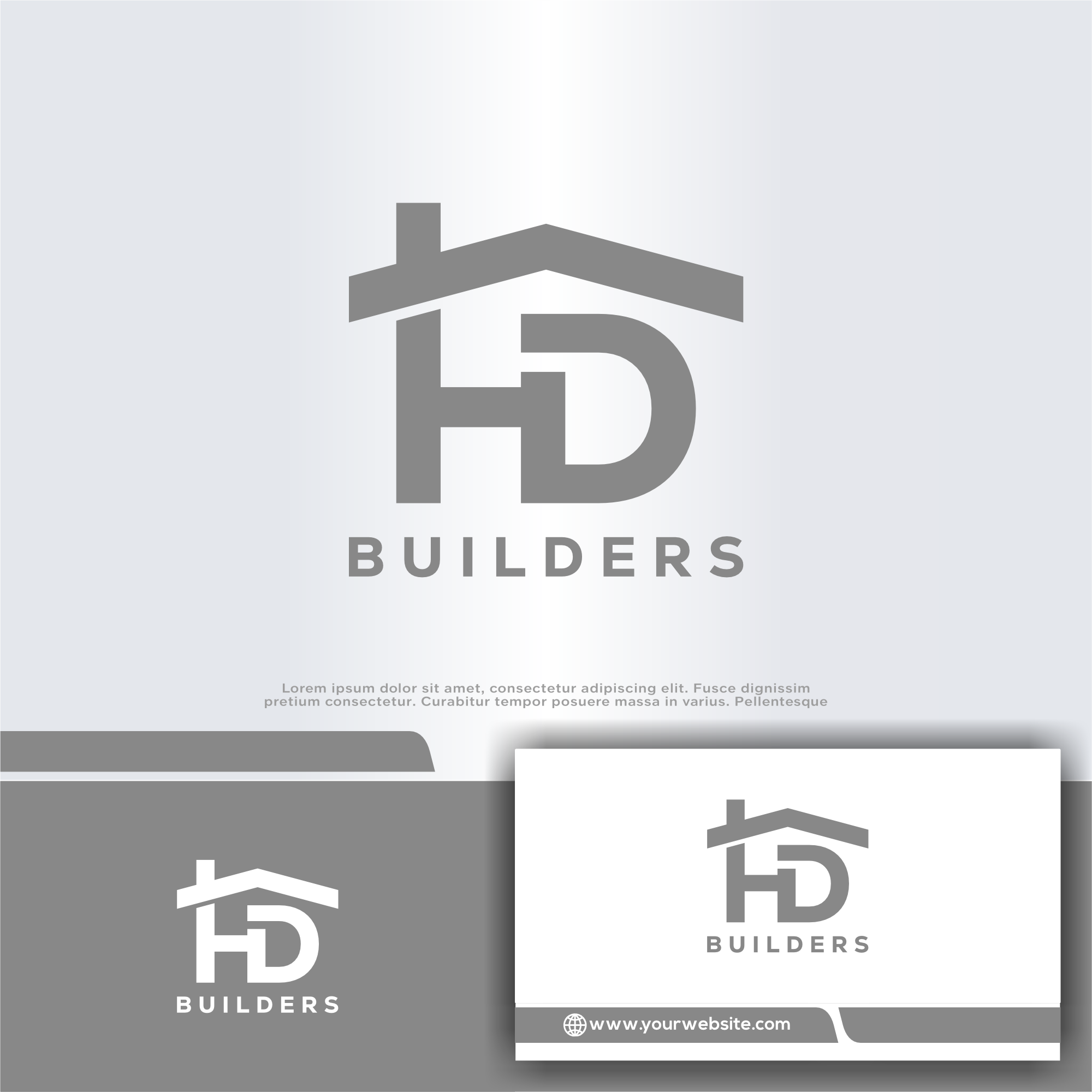 Logo Design by win it for HD construction & excavation  | Design #34044287