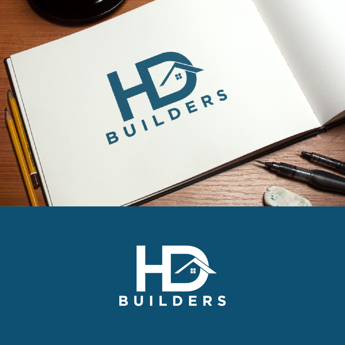 Logo Design by fly  design for HD construction & excavation  | Design #34043594