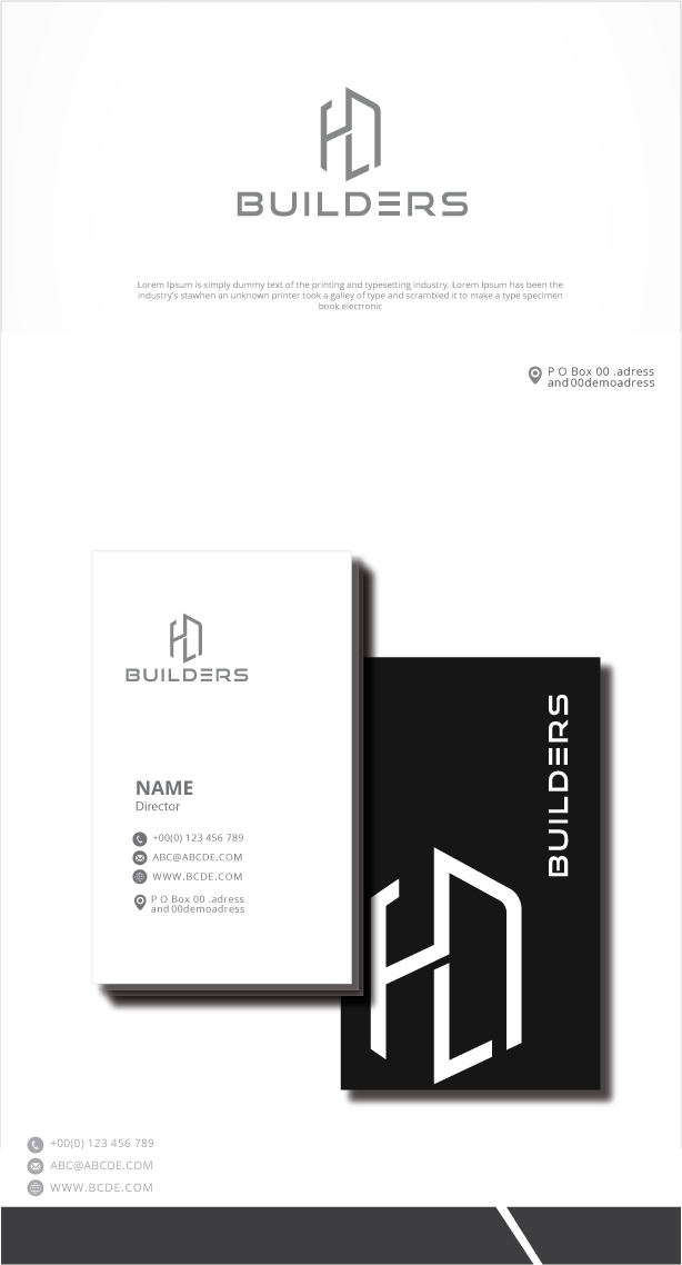 Logo Design by zebronicgraphic for HD construction & excavation  | Design #34043075