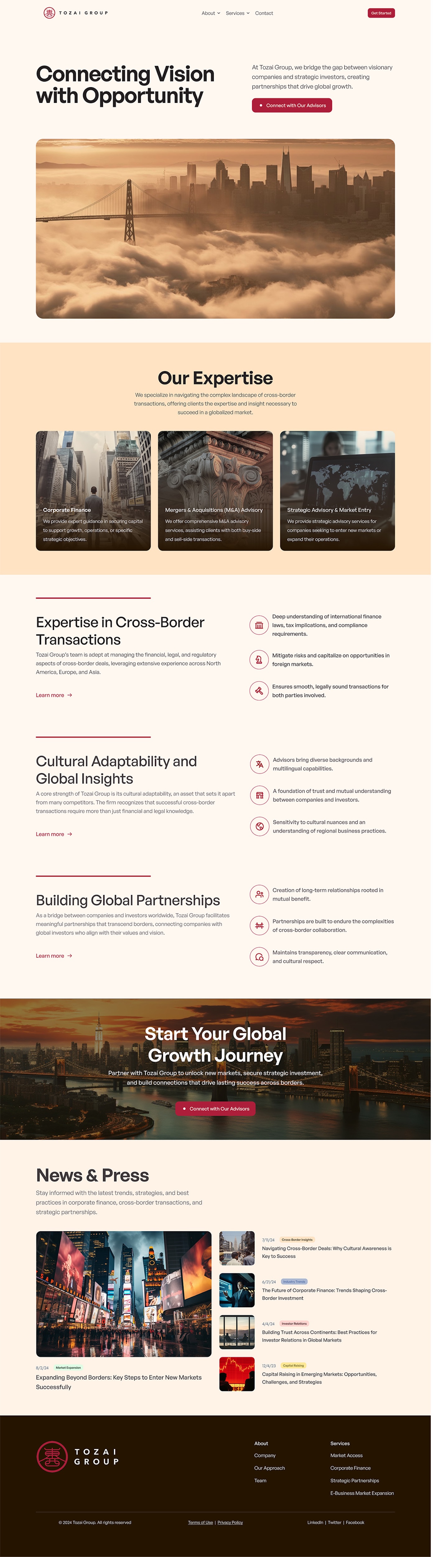 Web Design by Cathy McClure for Tozai Group AG | Design #34129132