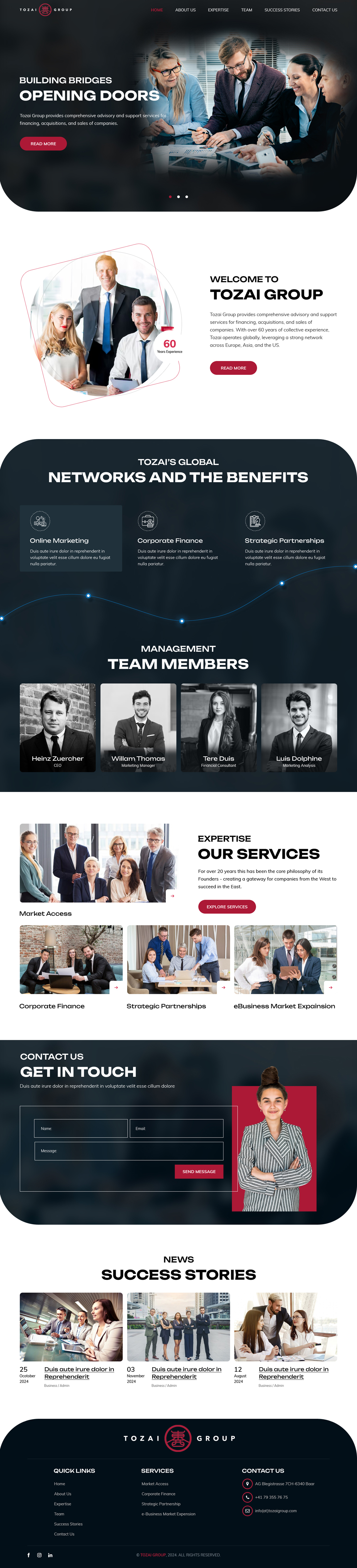 Web Design by sai.designer87 for Tozai Group AG | Design #34106599