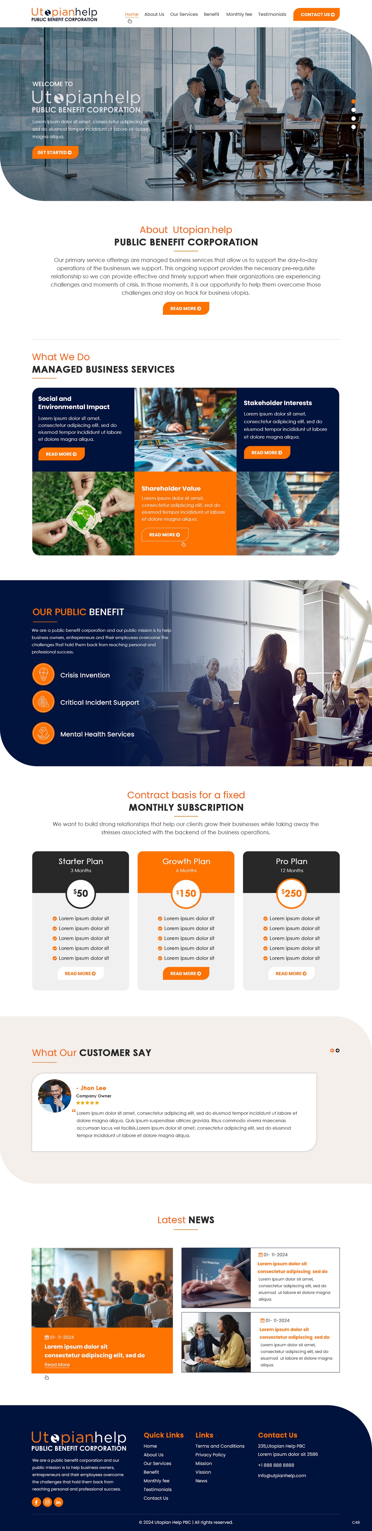 Web Design by pb for Utopian Help PBC | Design #34059025