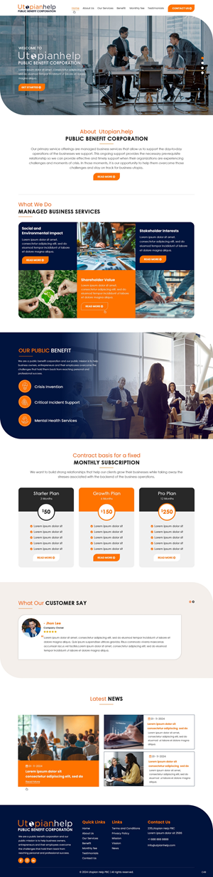 Web Design by pb for Utopian Help PBC | Design: #34059025