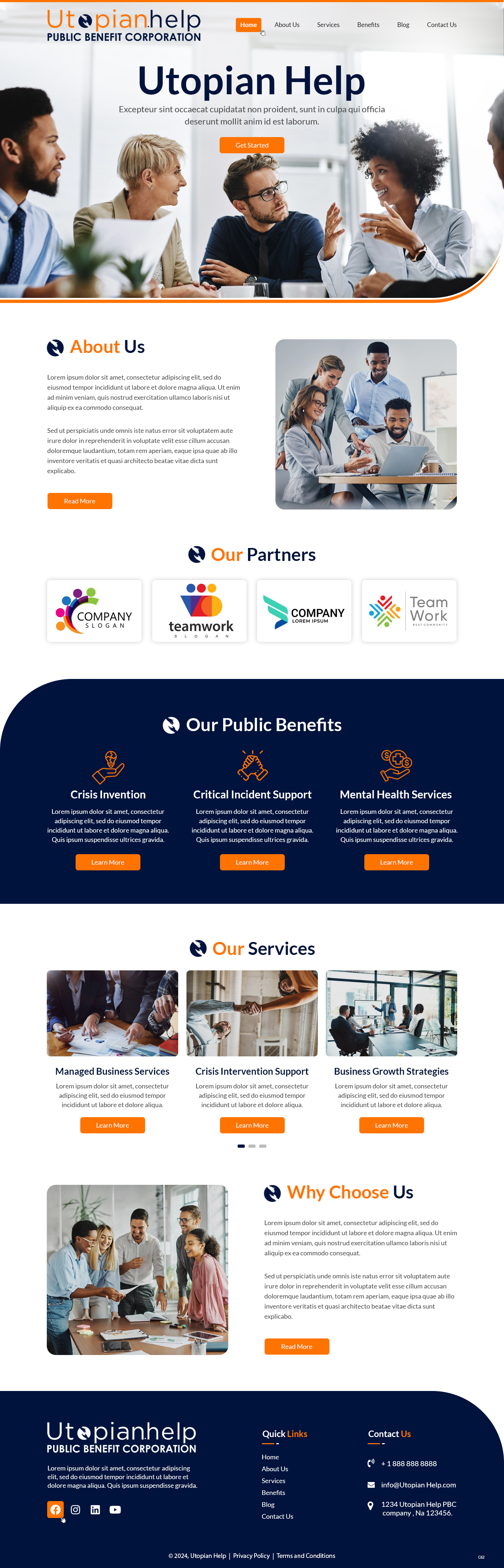 Web Design by pb for Utopian Help PBC | Design #34059026