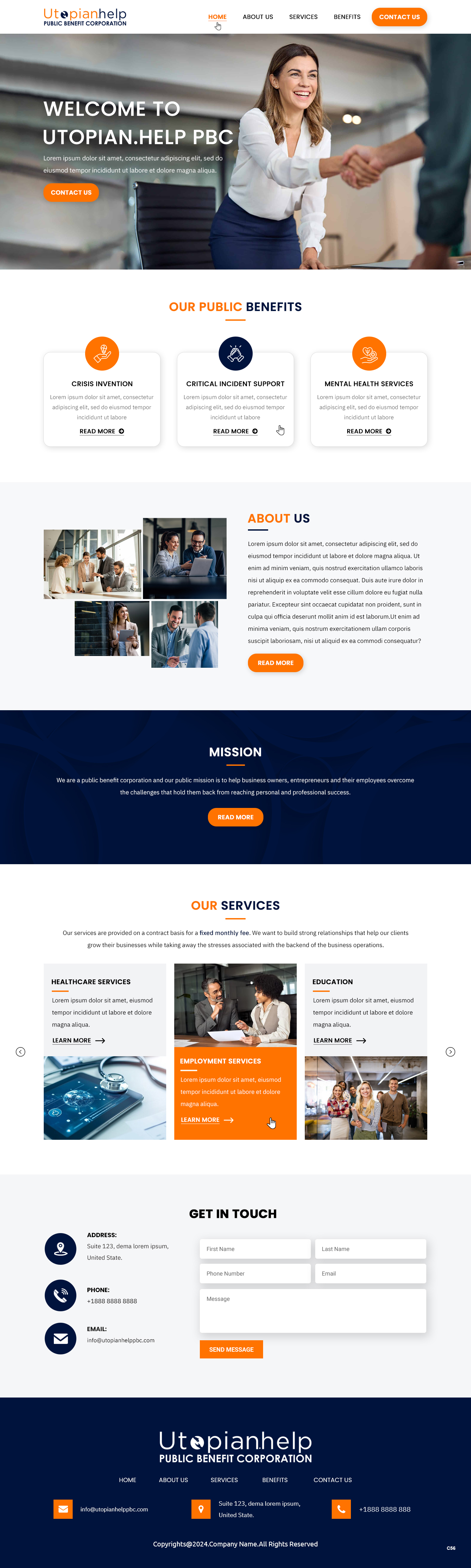 Web Design by pb for Utopian Help PBC | Design #34059028