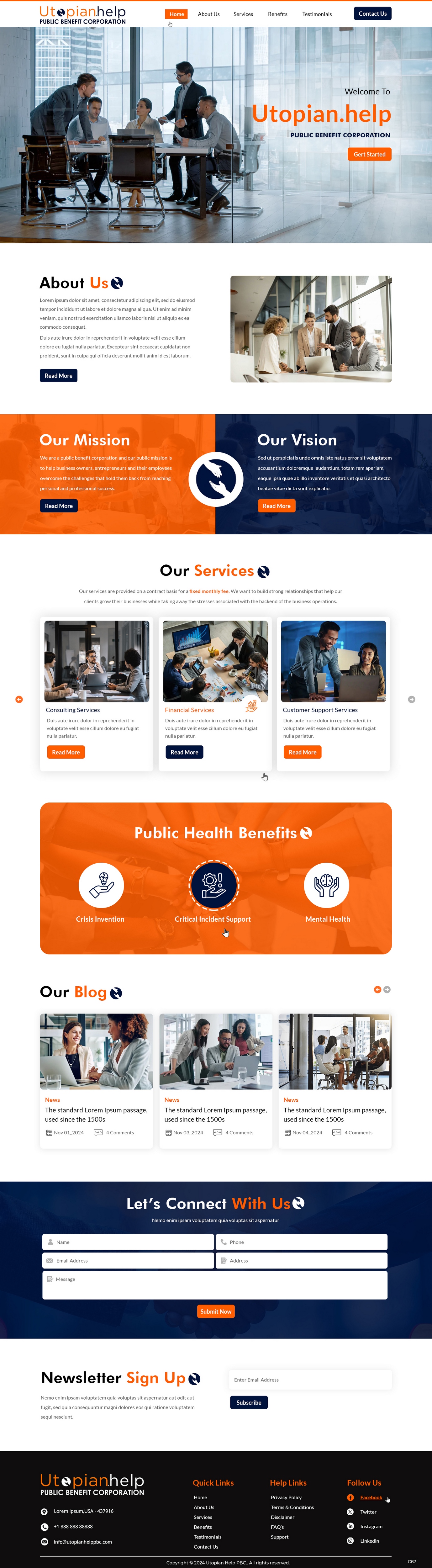 Web Design by pb for Utopian Help PBC | Design #34059036