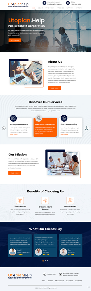 Web Design by pb for Utopian Help PBC | Design: #34065511