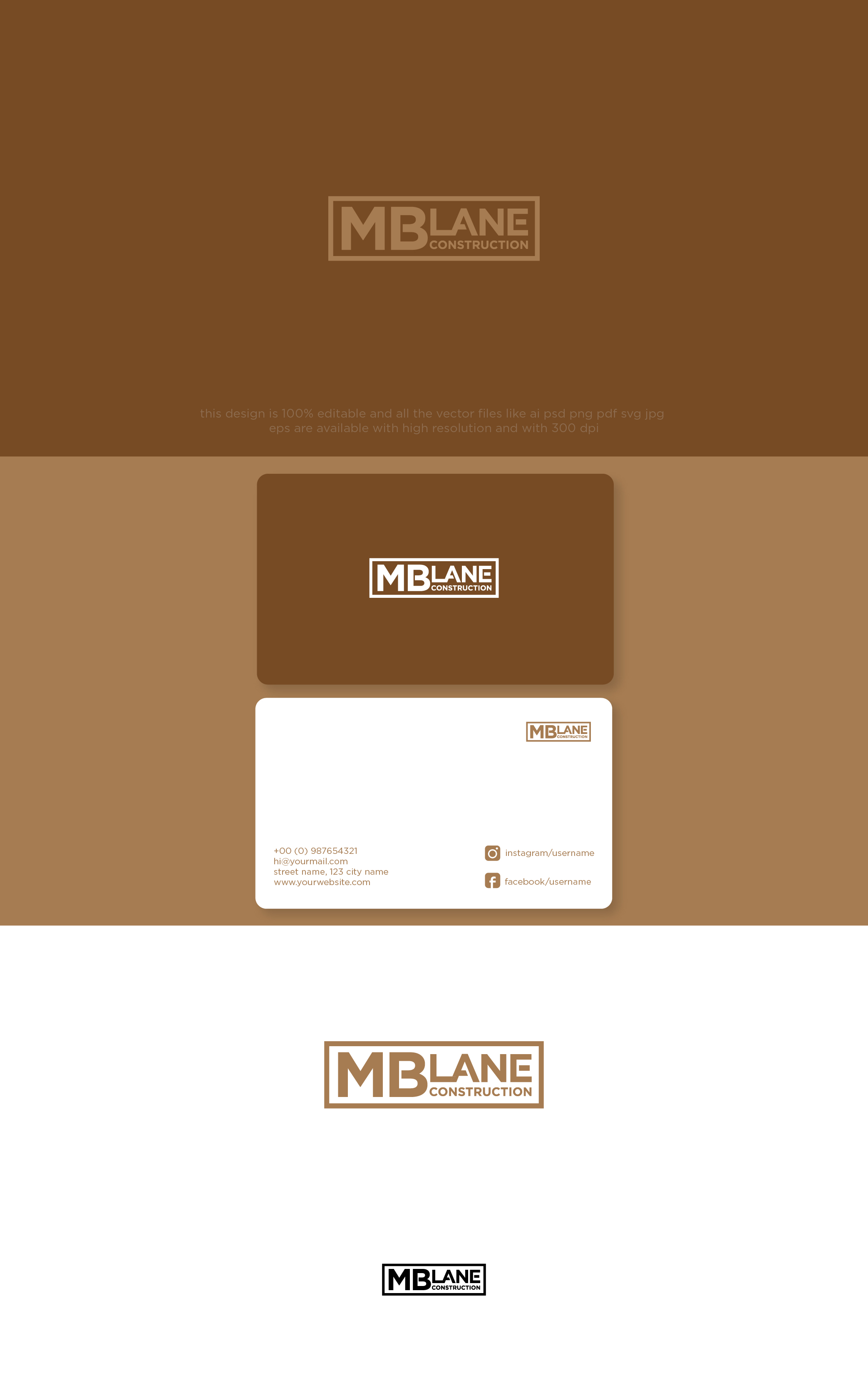 Logo Design by chilliebird studio for MB Lane Construction | Design #34085866