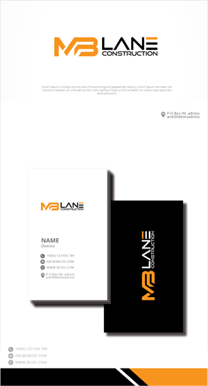 Logo Design by zebronicgraphic for MB Lane Construction | Design: #34050276