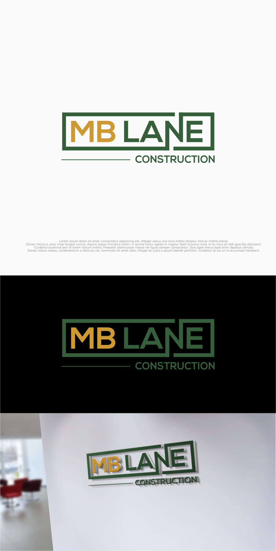Diseño de Logo por shiroRo para MB Lane Construction | Diseño #34091548