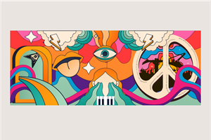 Mid Century Artistic Wall Print for Showroom