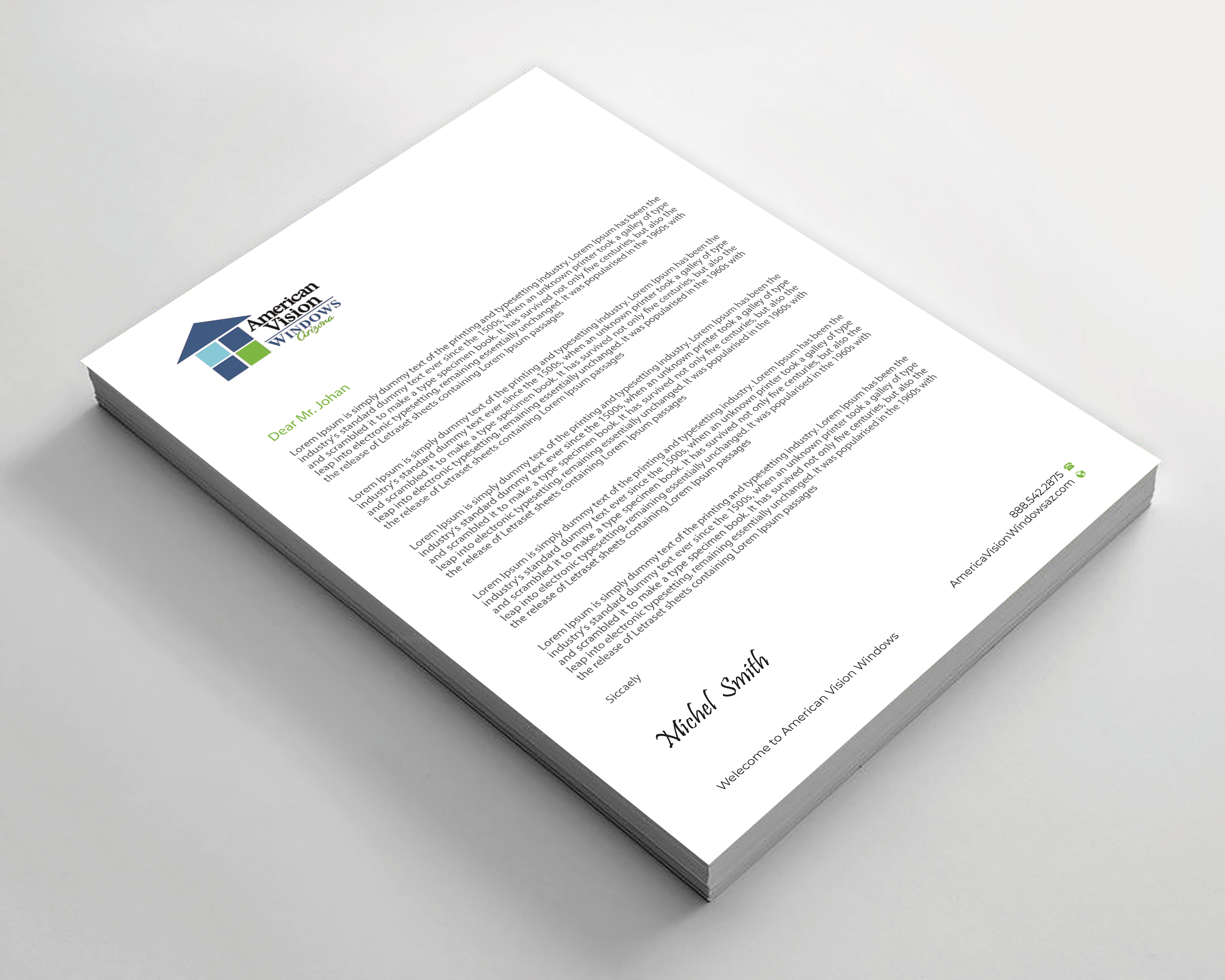 Letterhead Design by Expert Bappy for American Vision Windows Arizona | Design #34051820