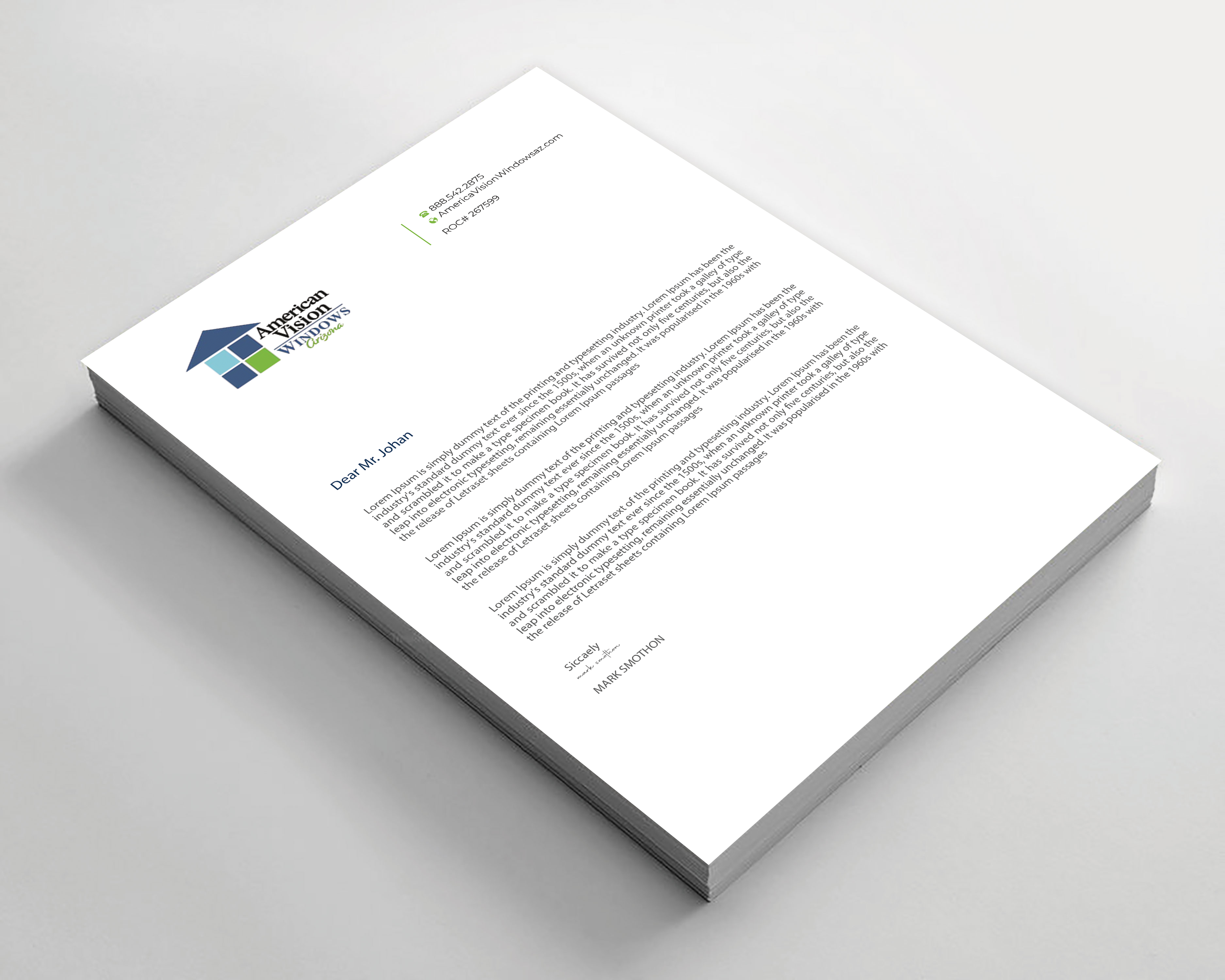 Diseño de Membrete por Expert Bappy para American Vision Windows Arizona | Diseño #34051956