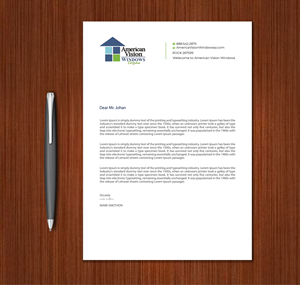 Letterhead Design by Expert Bappy for American Vision Windows Arizona | Design: #34051957