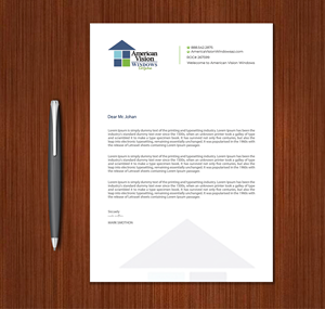 Letterhead Design by Expert Bappy for American Vision Windows Arizona | Design: #34051961