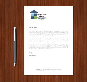 Letterhead Design by Expert Bappy for American Vision Windows Arizona | Design: #34051995