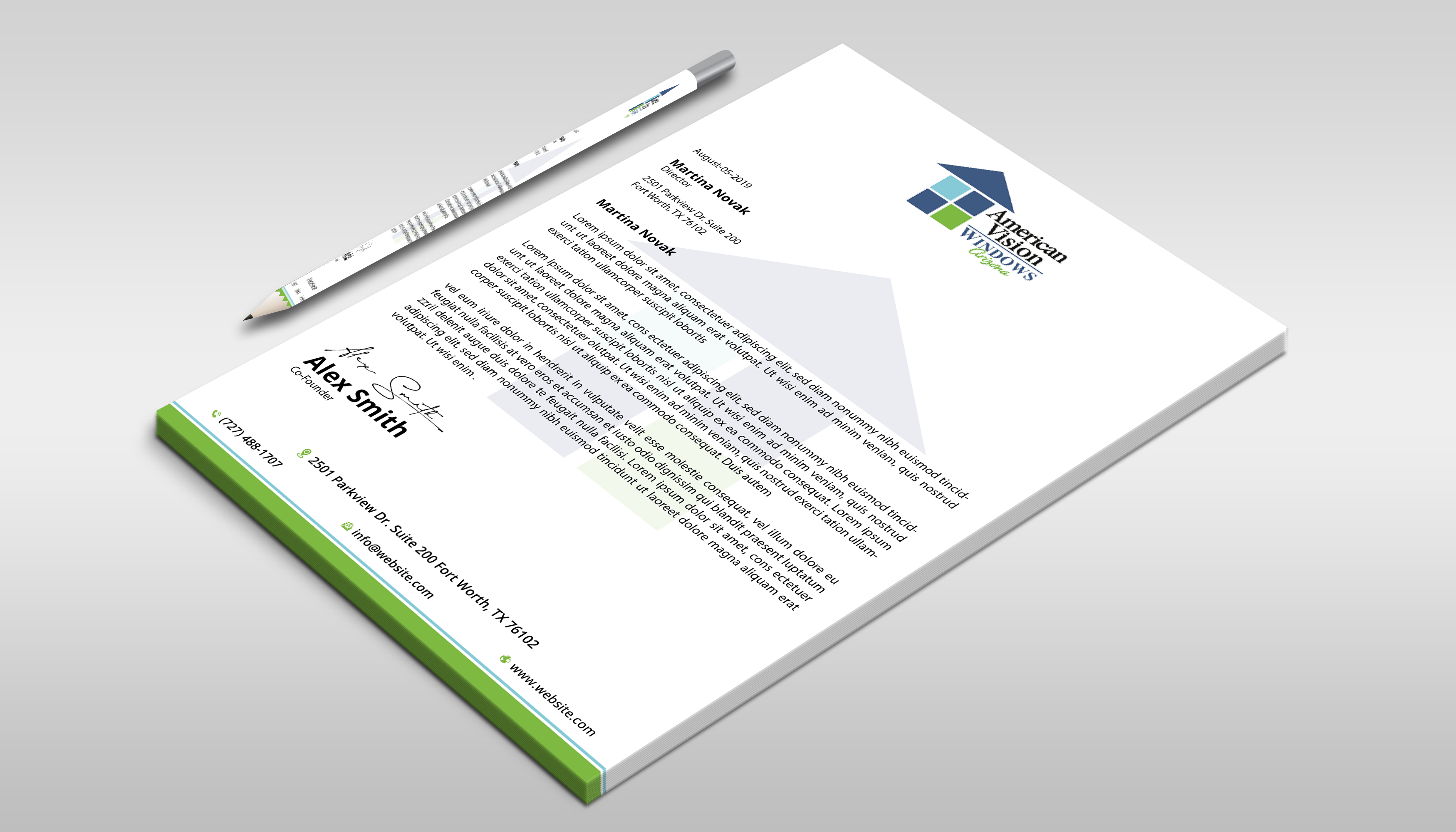 Letterhead Design by DesignerShahadat for American Vision Windows Arizona | Design #34052211