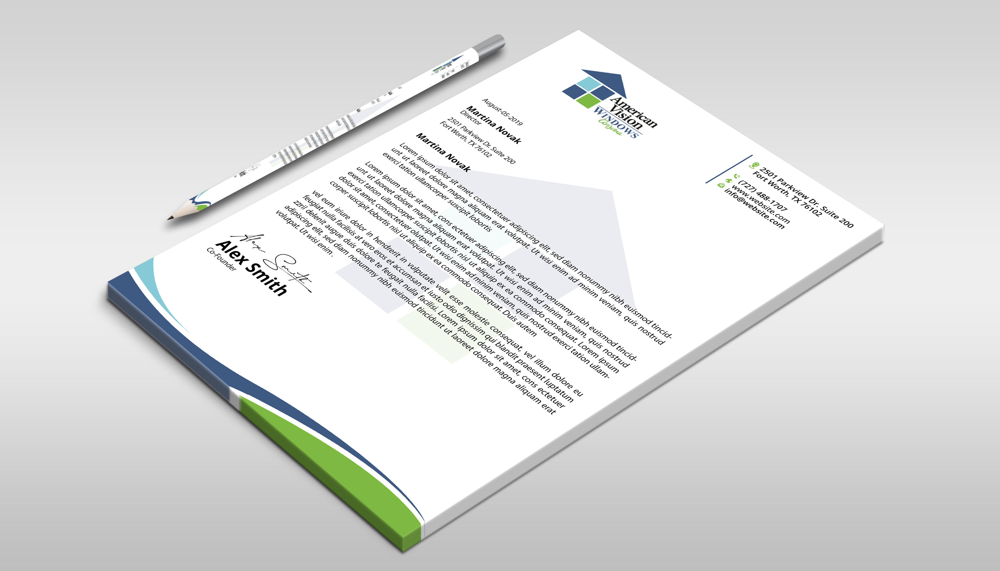 Letterhead Design by DesignerShahadat for American Vision Windows Arizona | Design #34052327