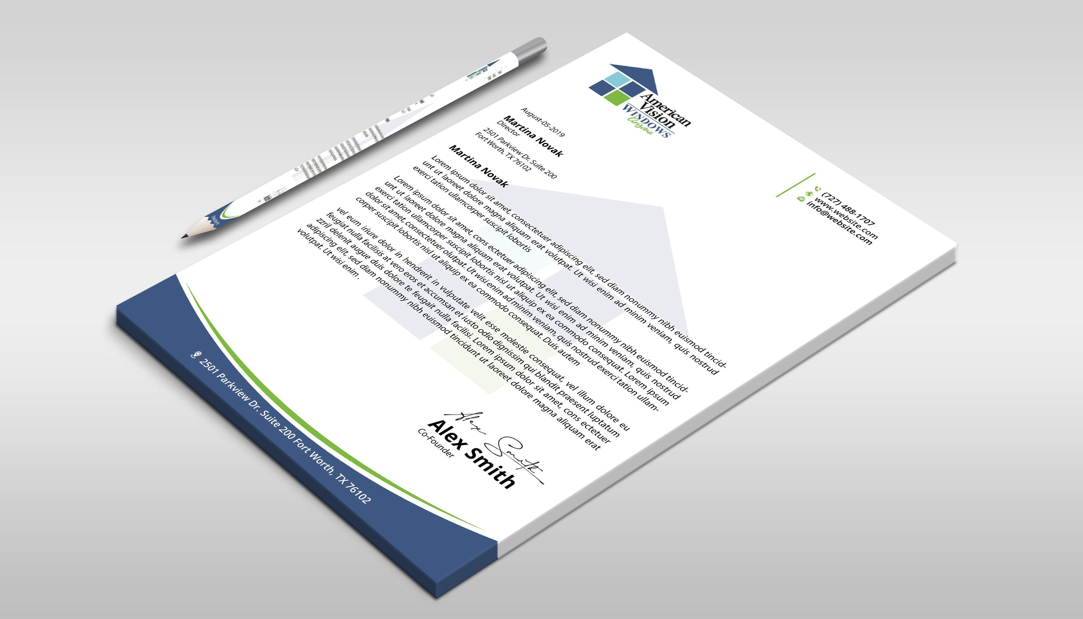 Letterhead Design by DesignerShahadat for American Vision Windows Arizona | Design #34052331